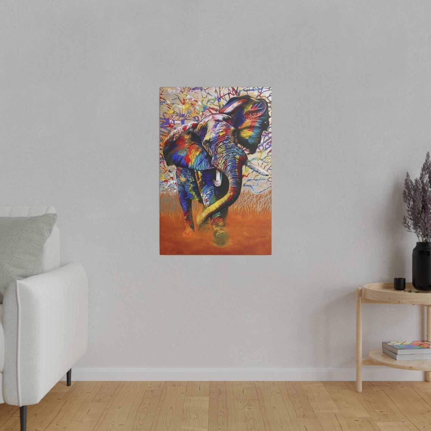 Colorful Elephant Majesty Art - Canvas