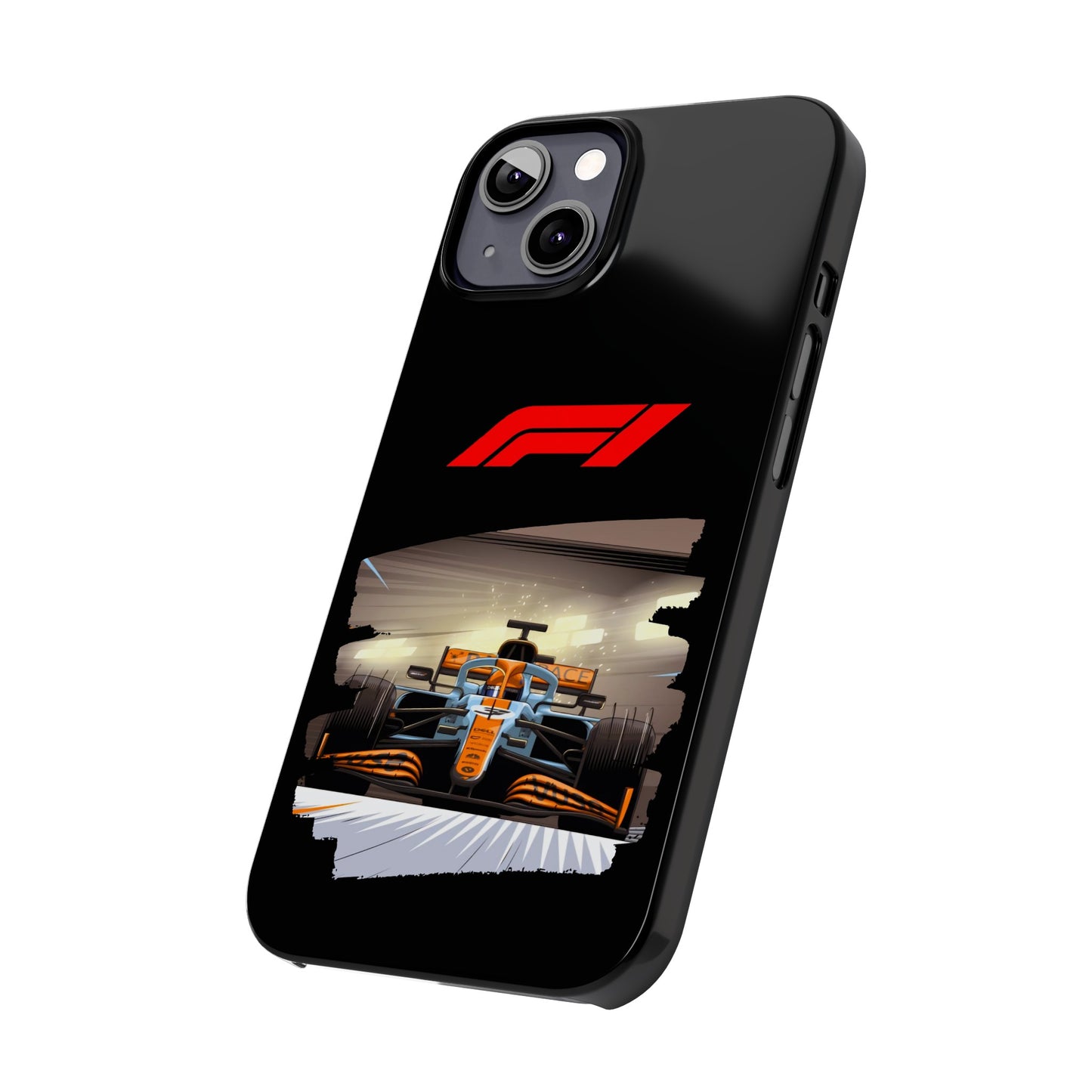 F1 McClaren Orange Car Iphone 15, 14, 13, 12, 11 Cases