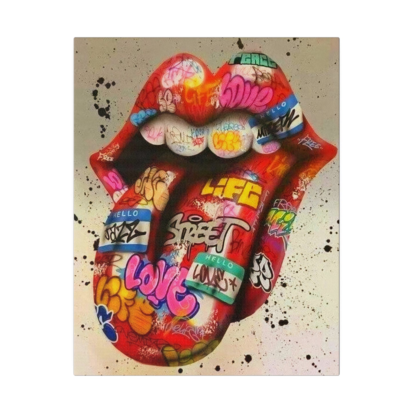 Rolling Stones Tongue Logo - Canvas