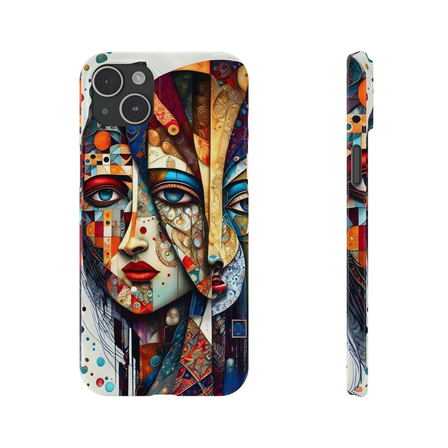 Two Faces Art Design Iphone 15, 14, 13, 12 cases