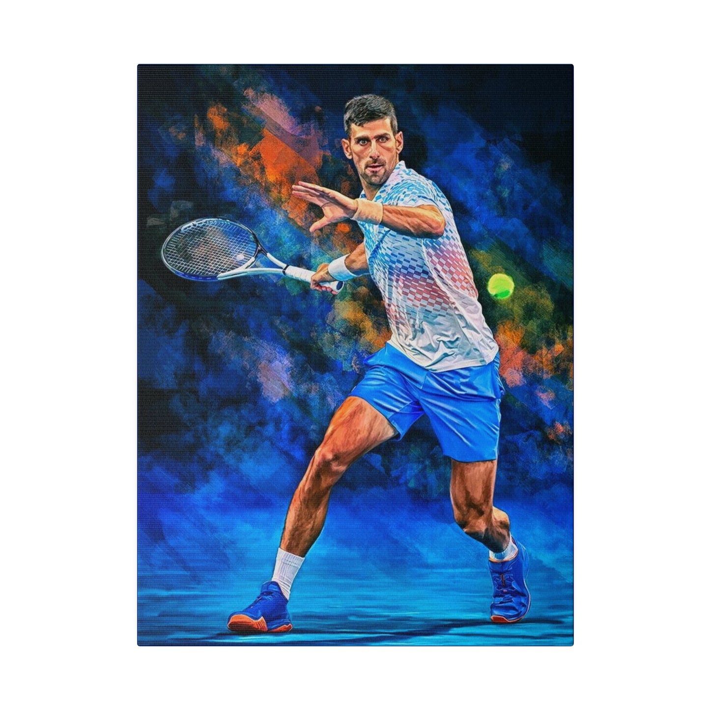 Tennis Legend Djokovic: Mastery on Canvas