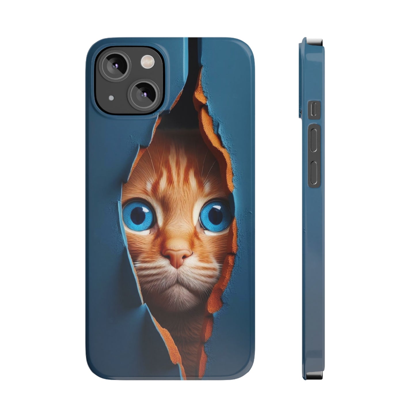 Curious Cat iPhone Cases: Peek-a-Boo Edition - Iphone 15, 14, 13, 12.