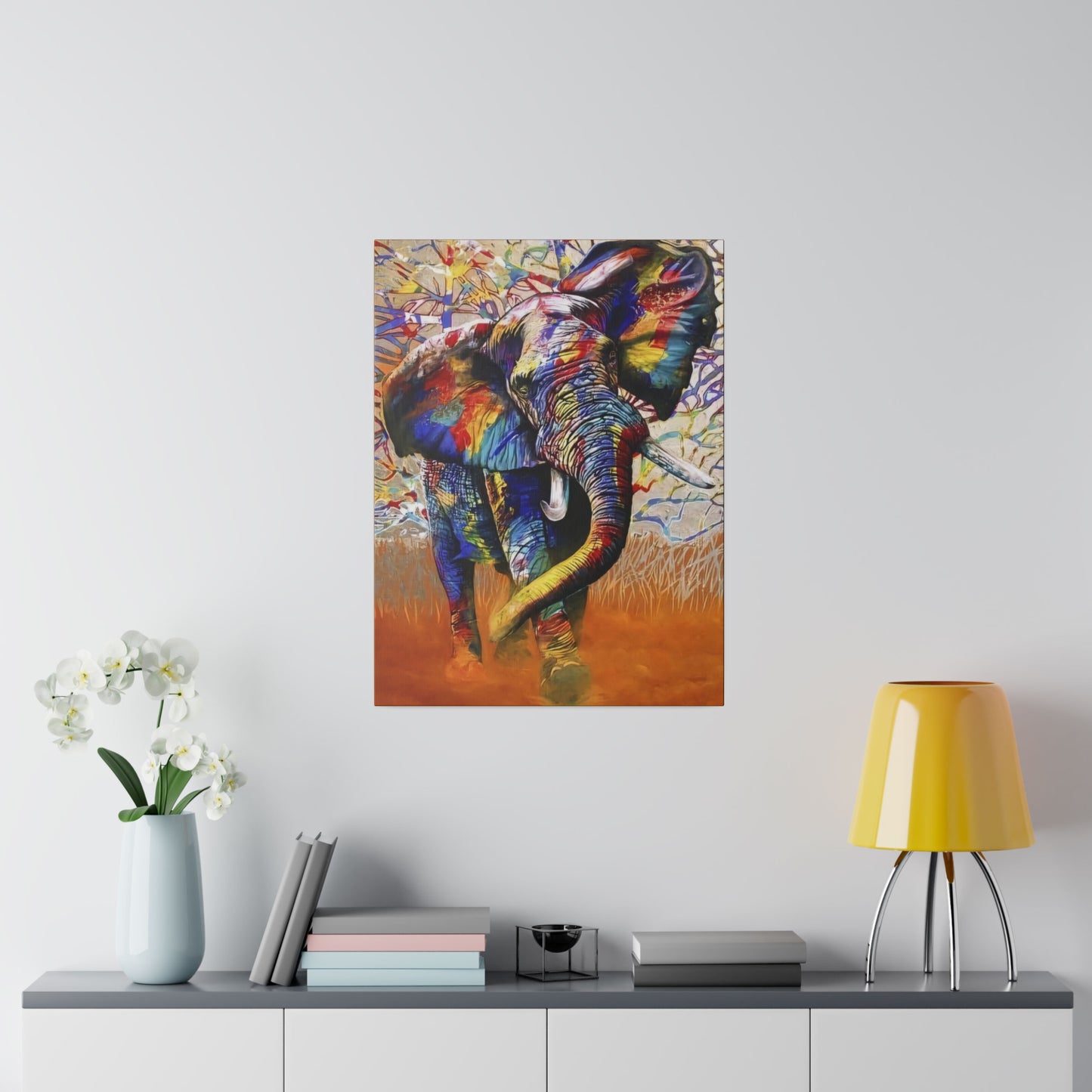 Colorful Elephant Majesty Art - Canvas