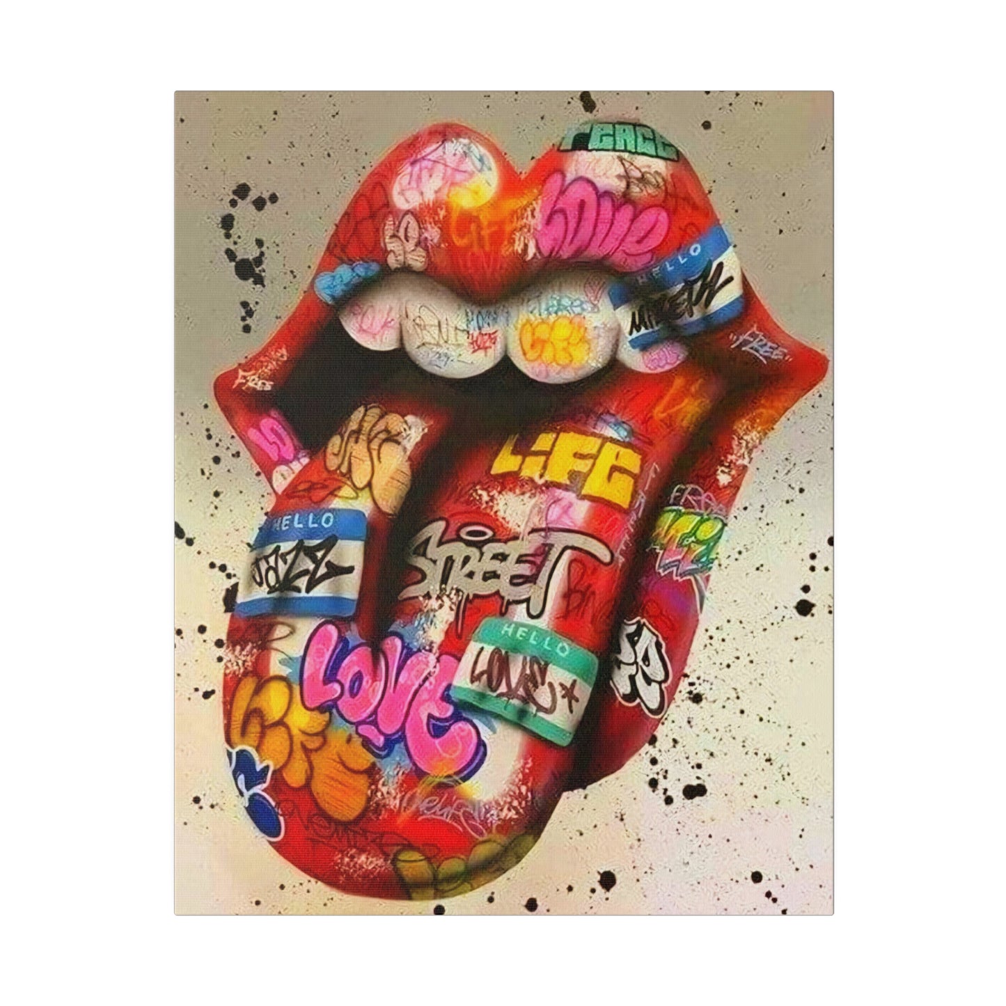 Rolling Stones Tongue Logo - Canvas