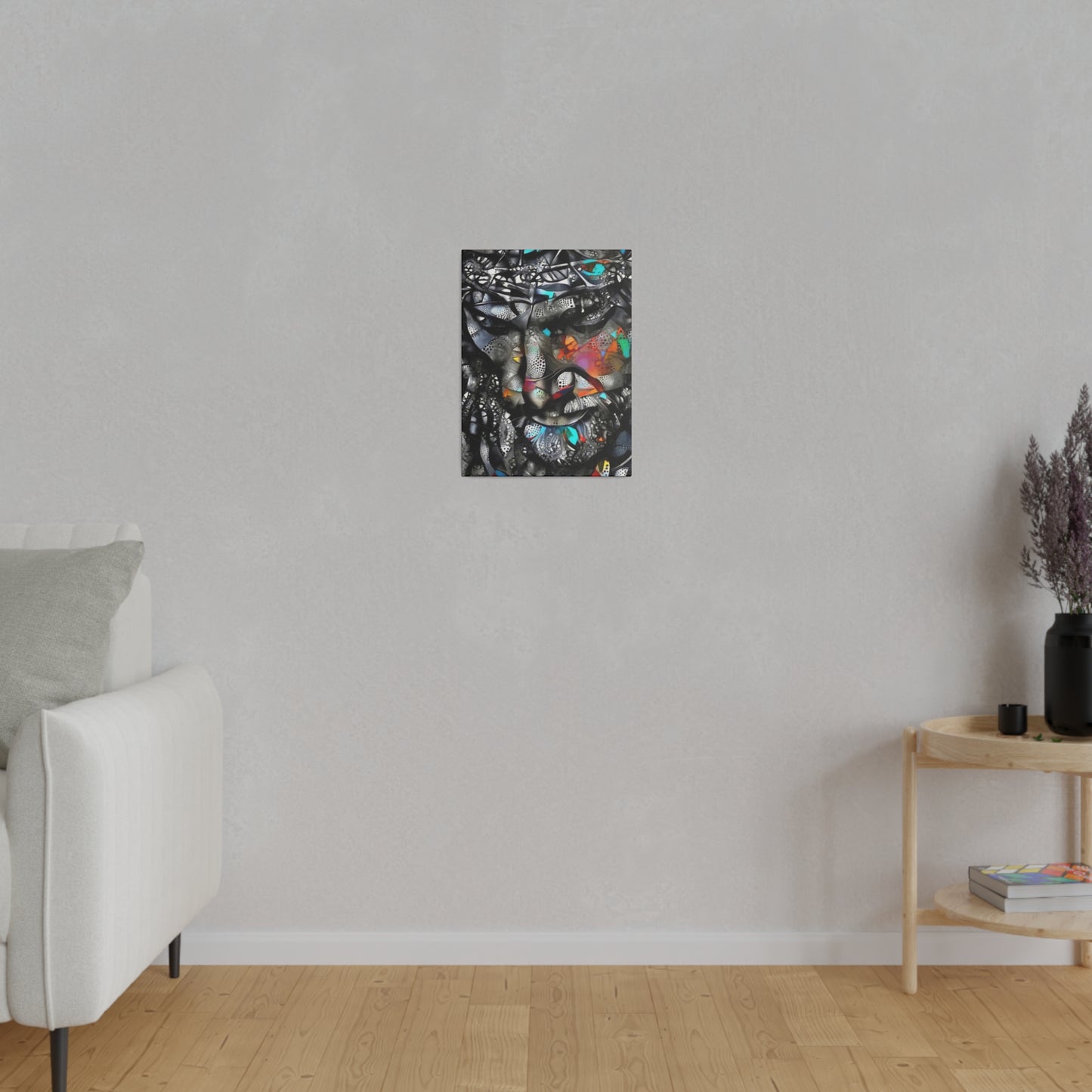Jesus with Thorn Crown: Sacred Wall Art - Canvas