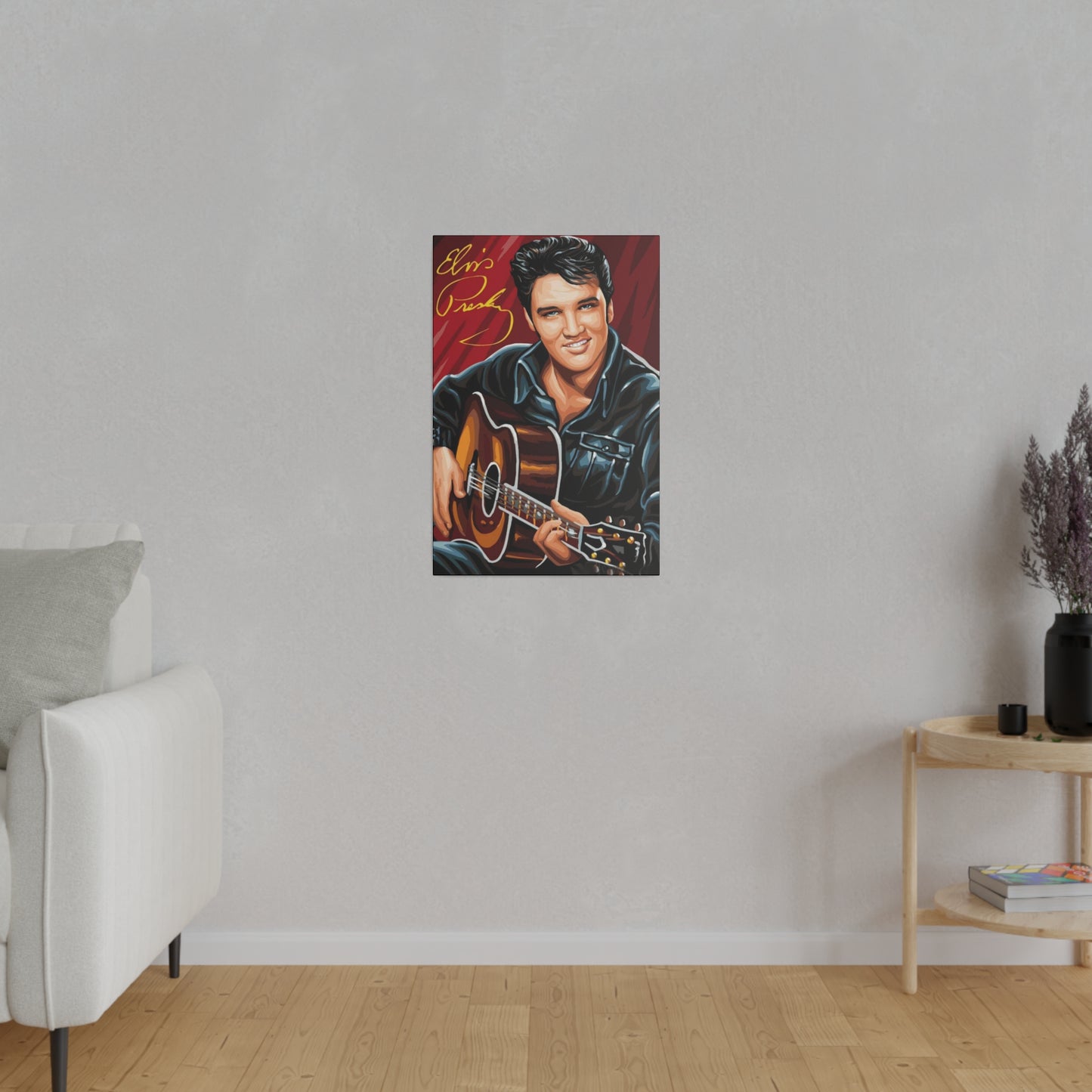 Elvis Presley on his Guitar Canvas