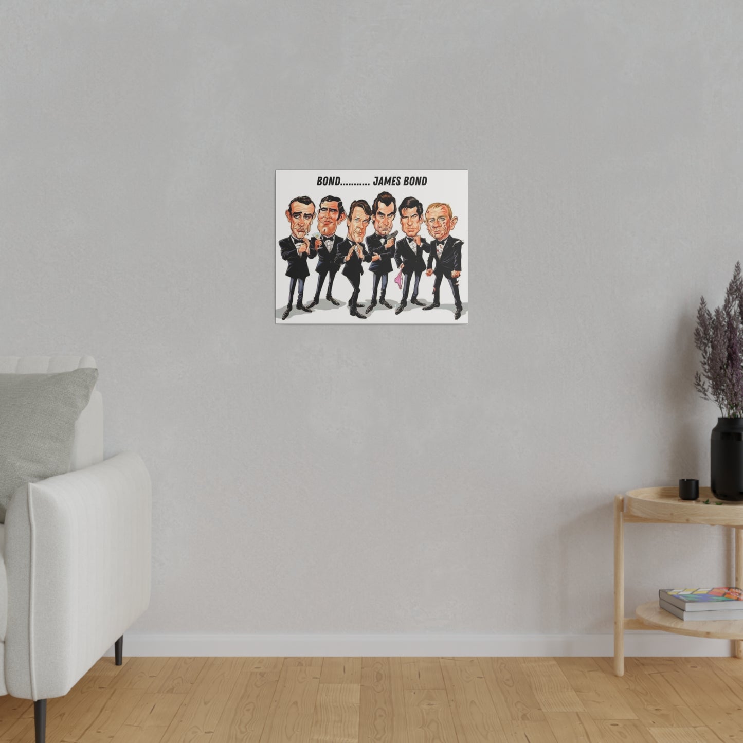 007 Caricature Collage: James Bond Canvas
