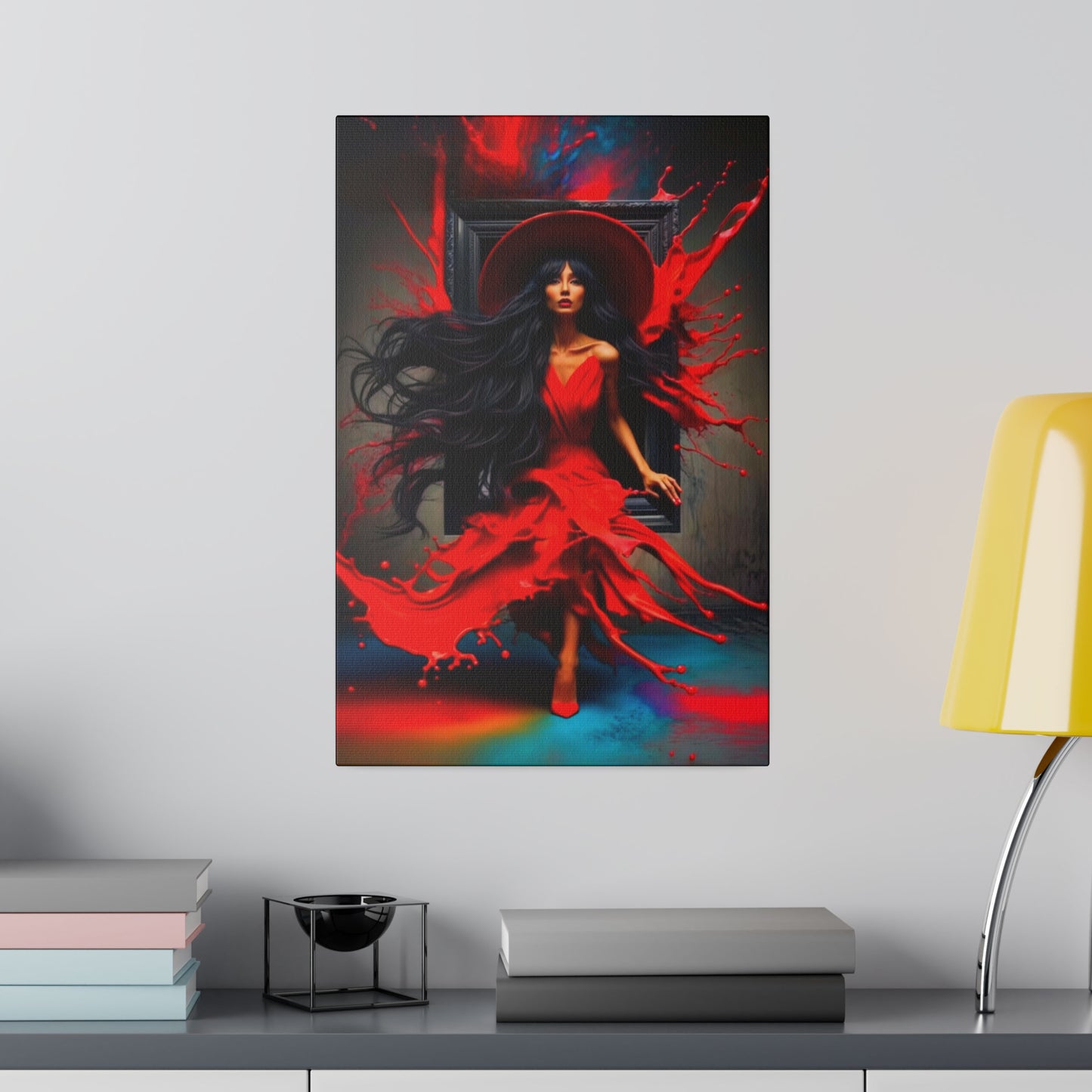 Emerging Elegance: The Woman in Red - Canvas