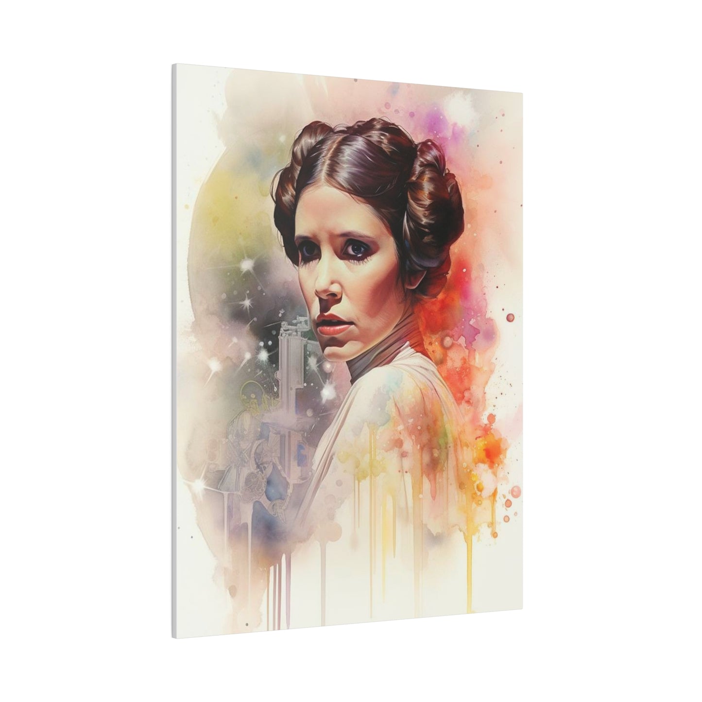 Star Wars Princess Leia Watercolor Canvas: Rebel Spirit