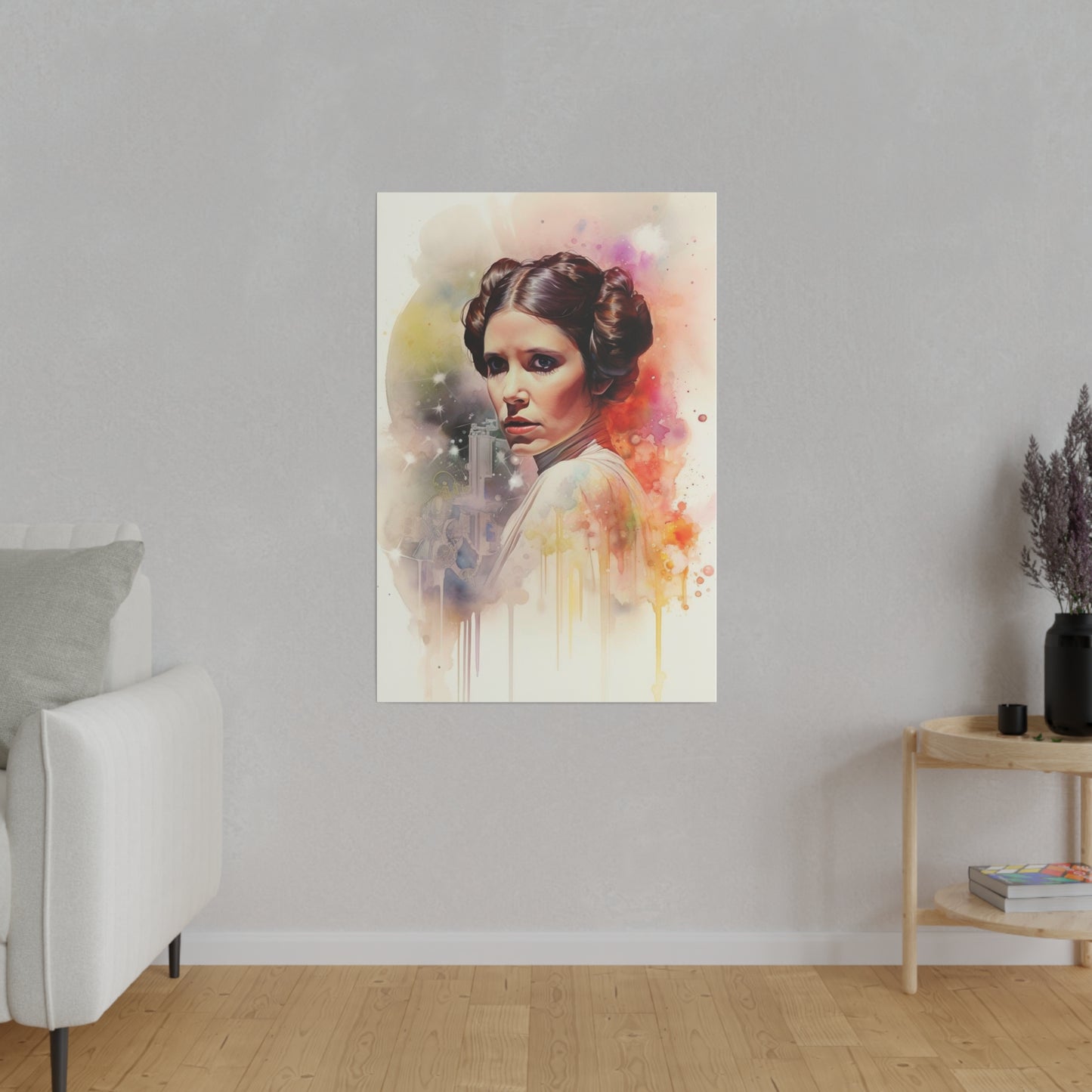 Star Wars Princess Leia Watercolor Canvas: Rebel Spirit