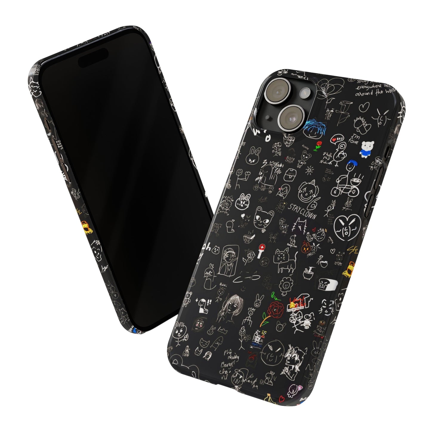 Kids Drawings Style Iphone 15, 14, 13, 12 Cases