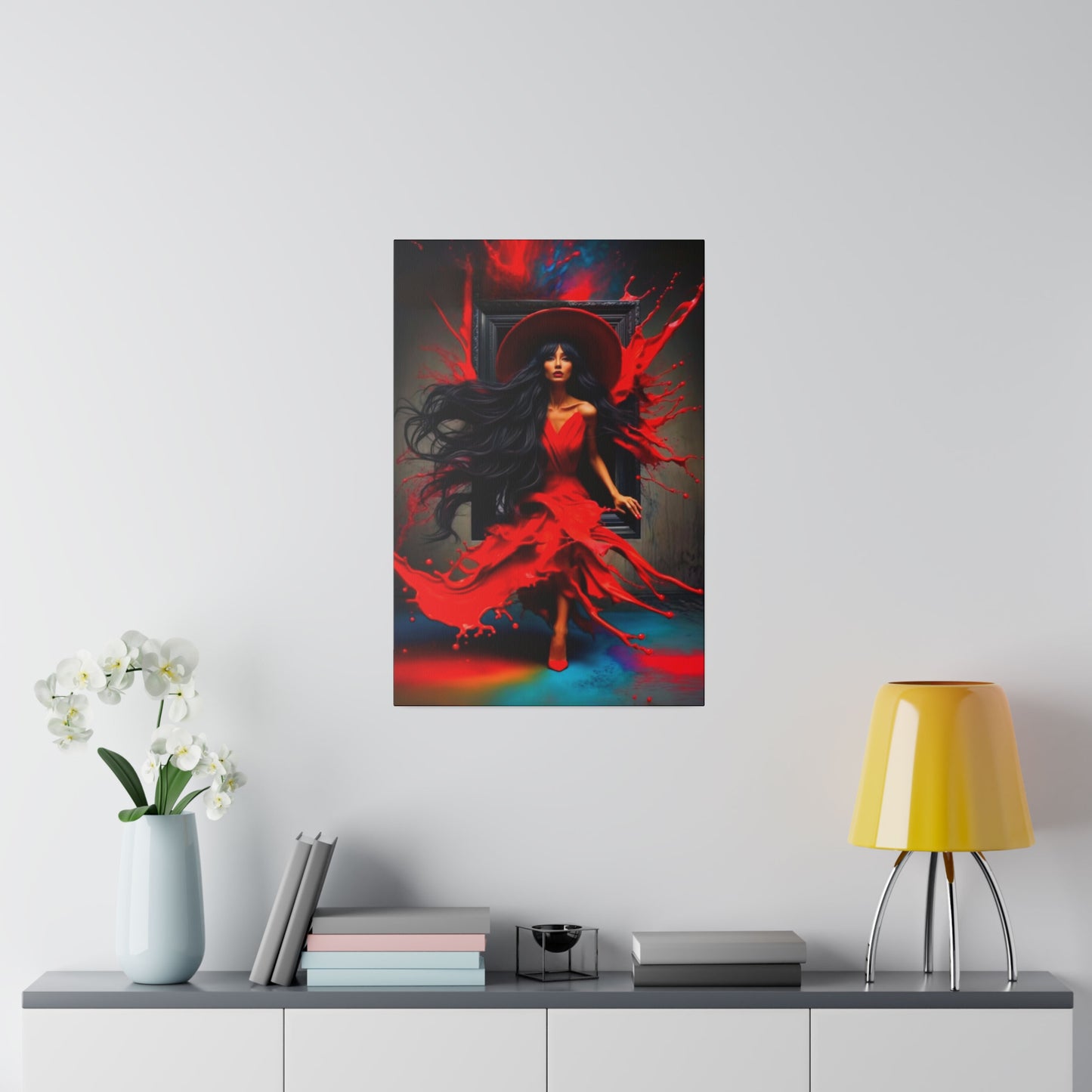 Emerging Elegance: The Woman in Red - Canvas