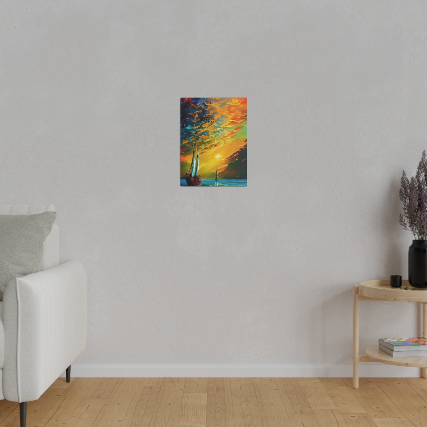 Sailing from the Sunset: Nautical Wall Art - Canvas
