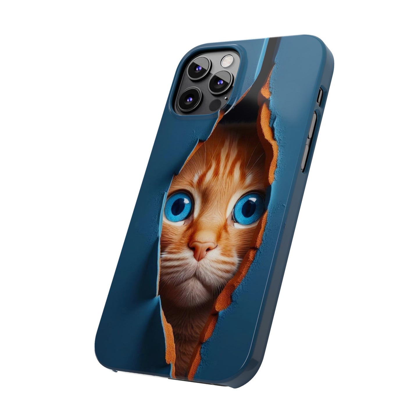 Curious Cat iPhone Cases: Peek-a-Boo Edition - Iphone 15, 14, 13, 12.