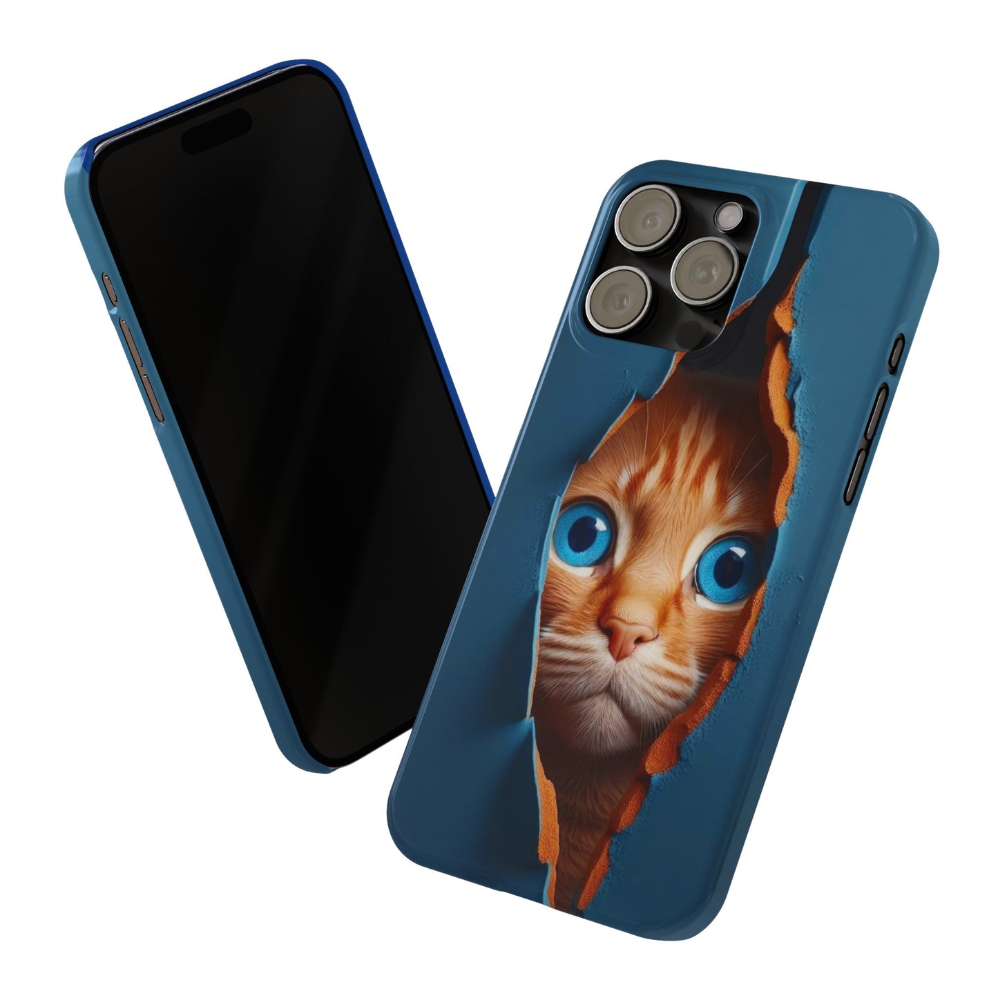 Curious Cat iPhone Cases: Peek-a-Boo Edition - Iphone 15, 14, 13, 12.