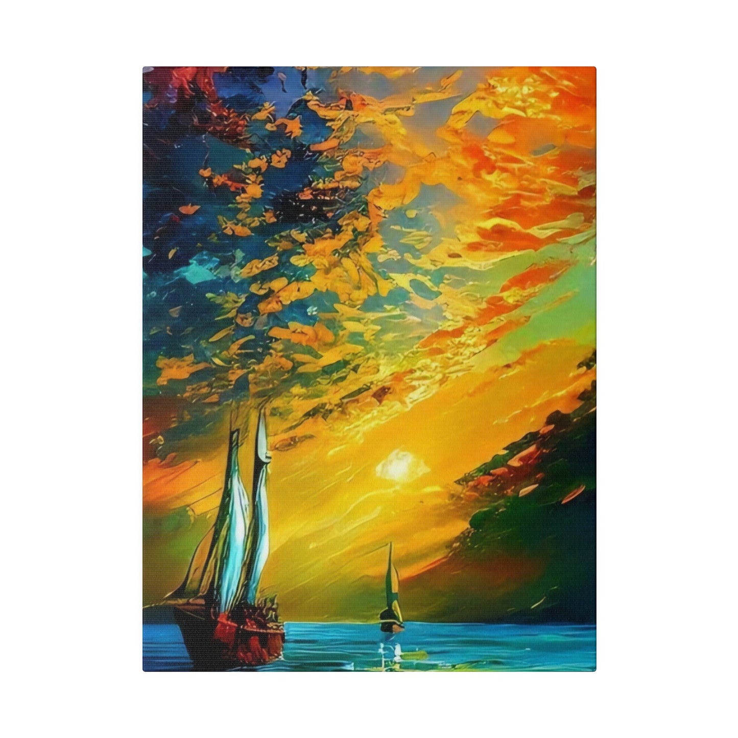 Sailing from the Sunset: Nautical Wall Art - Canvas