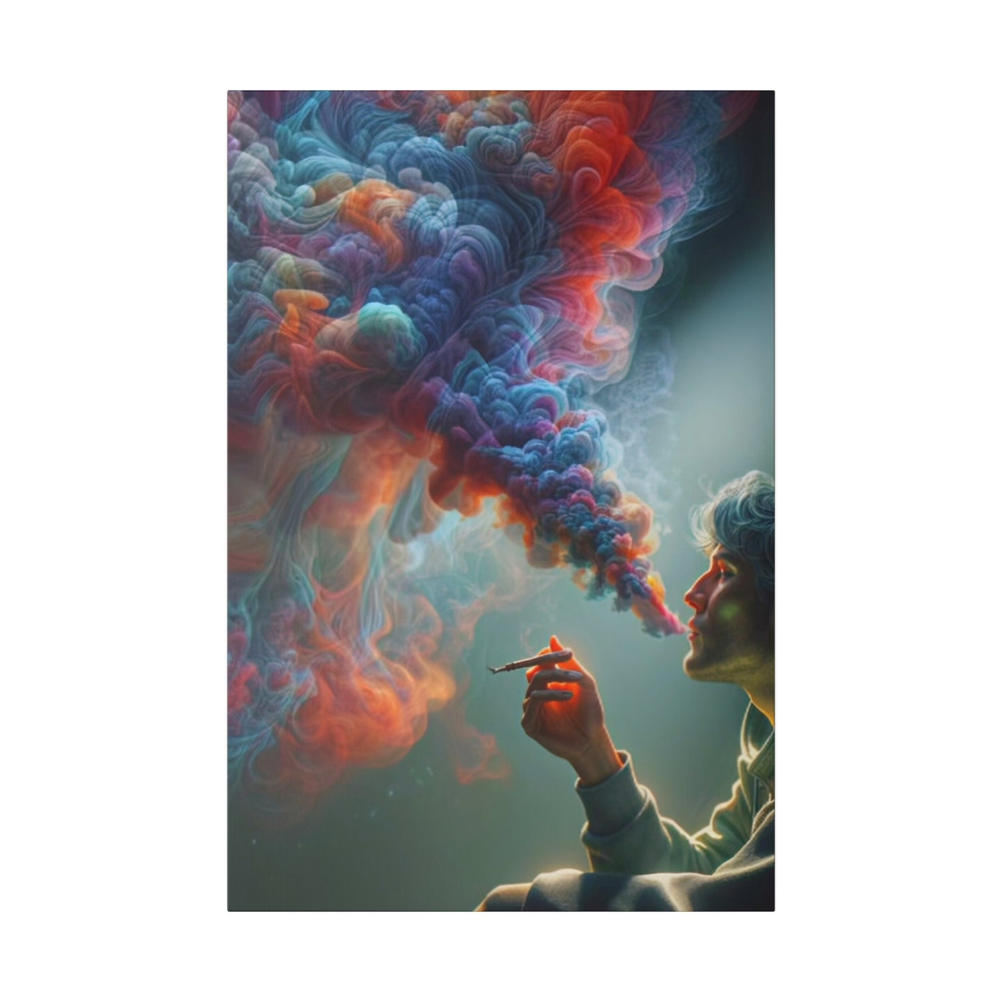The Colorful World of Men and Smoke - Canvas