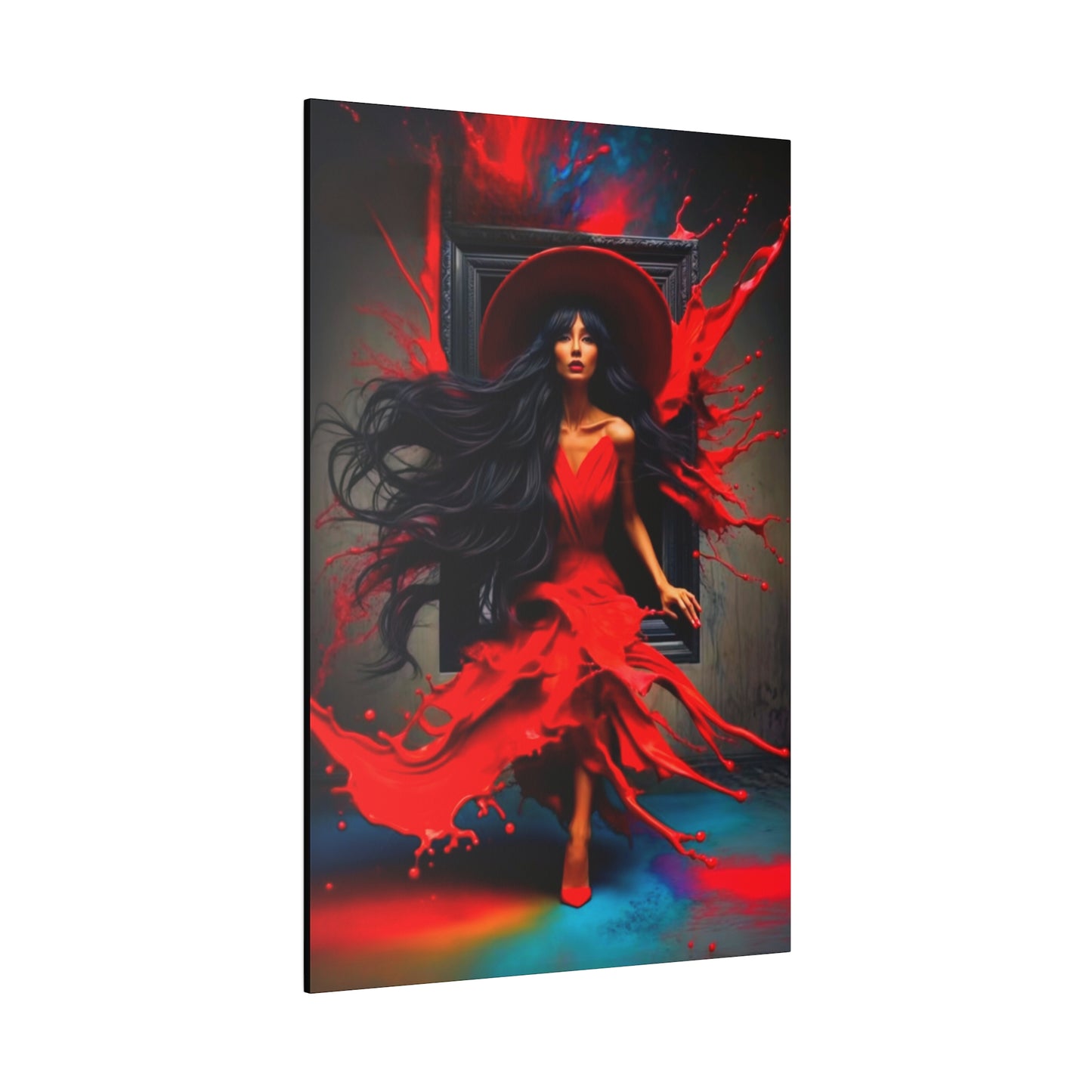Emerging Elegance: The Woman in Red - Canvas