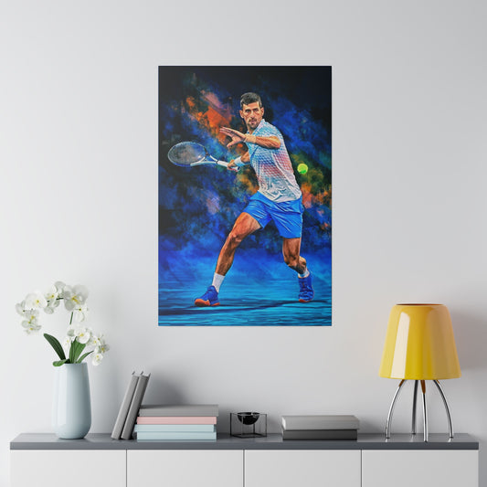 Tennis Legend Djokovic: Mastery on Canvas