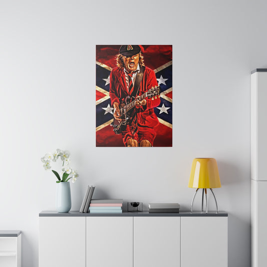 Angus Young from ACDC Guitar Playing - Canvas