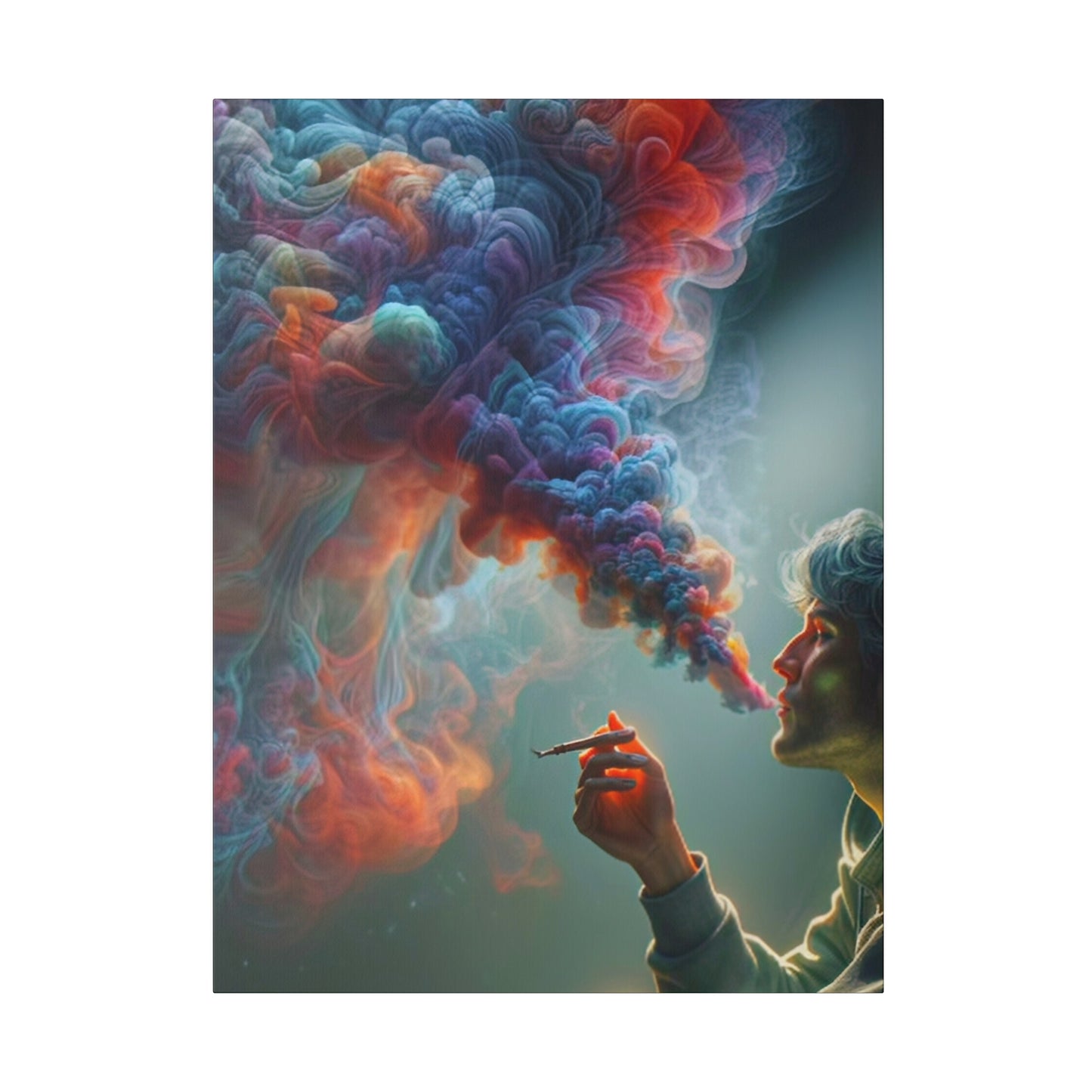 The Colorful World of Men and Smoke - Canvas