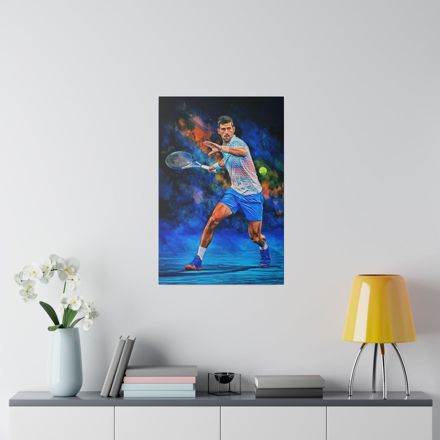 Tennis Legend Djokovic: Mastery on Canvas