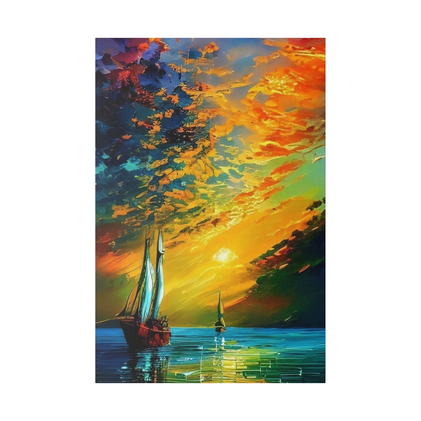 Sailing from the Sunset: Nautical Wall Art - Canvas
