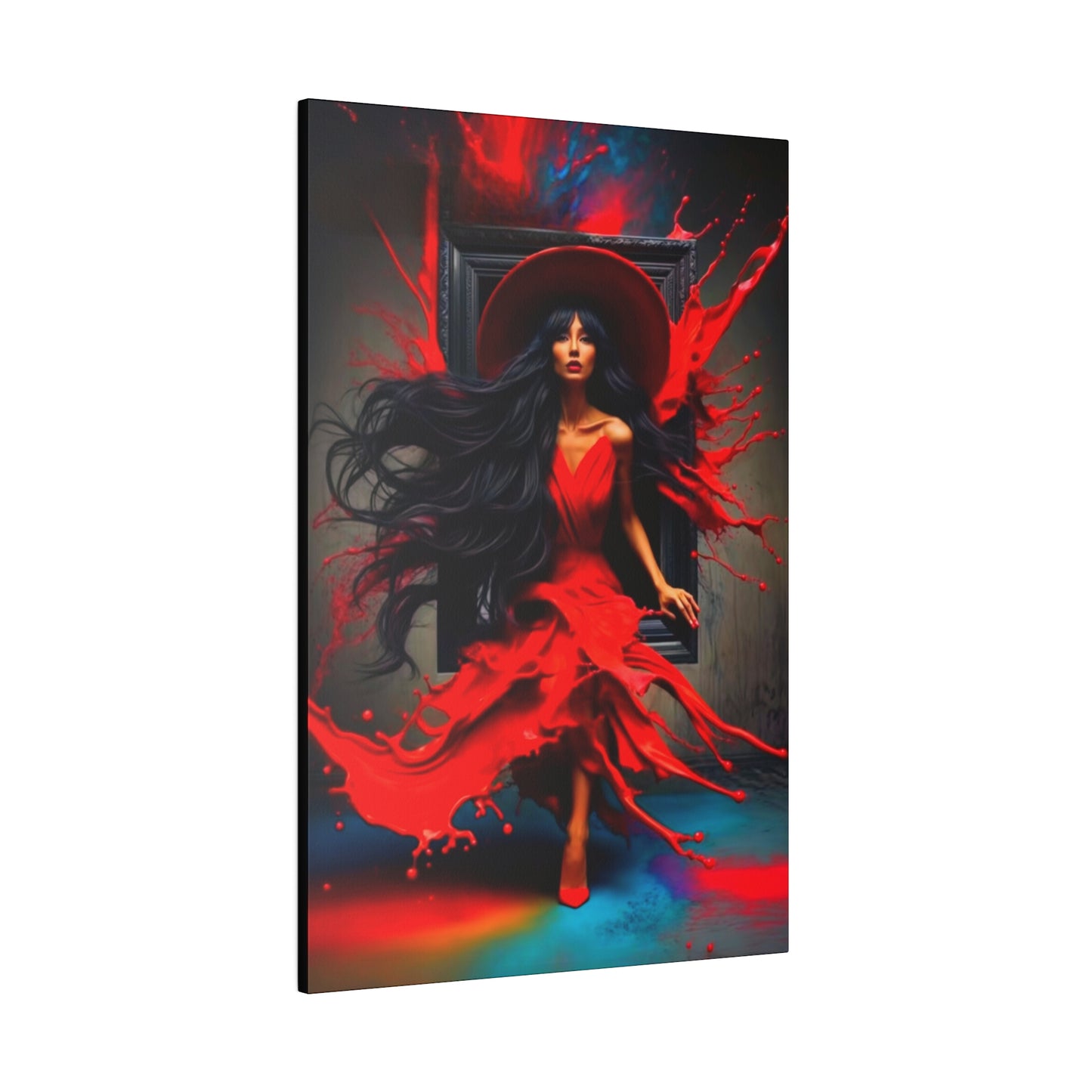Emerging Elegance: The Woman in Red - Canvas
