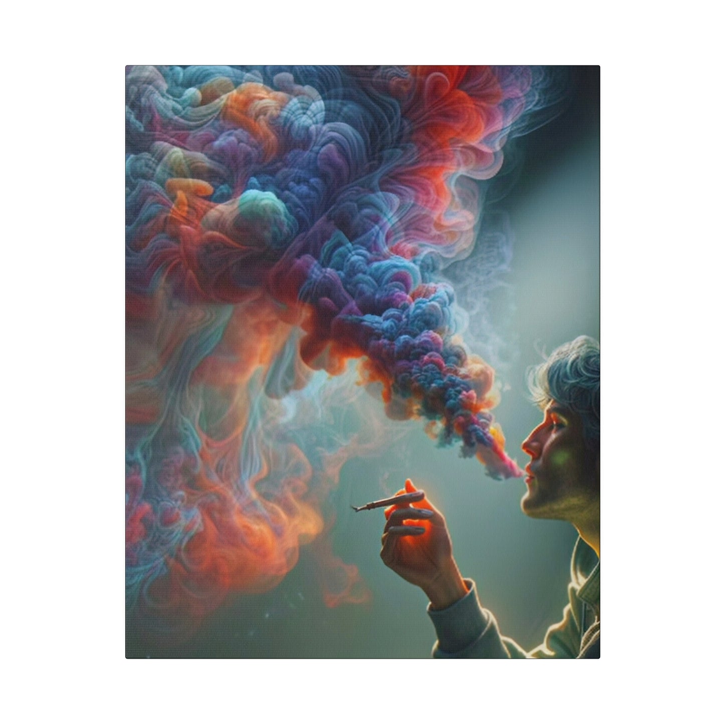 The Colorful World of Men and Smoke - Canvas