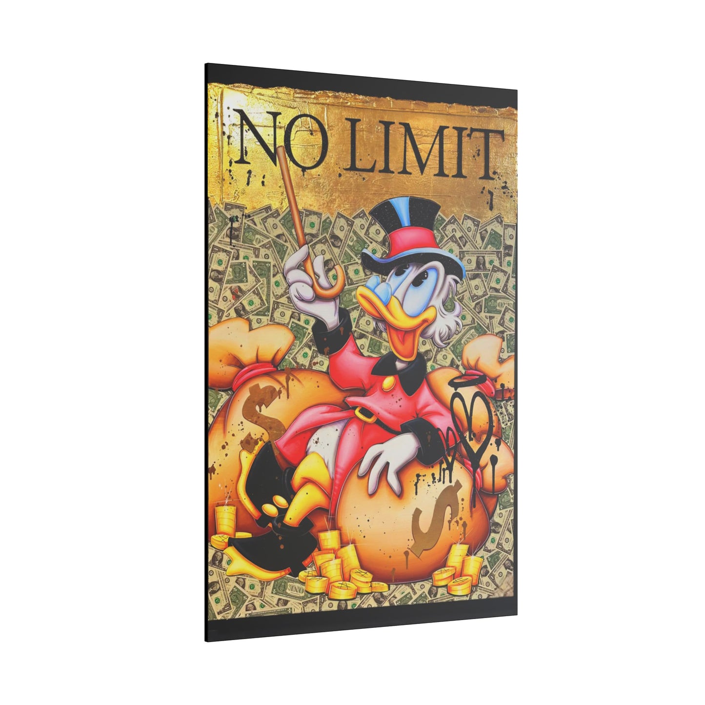 Canvas Art: Dagobert Duck Swimming in Money!