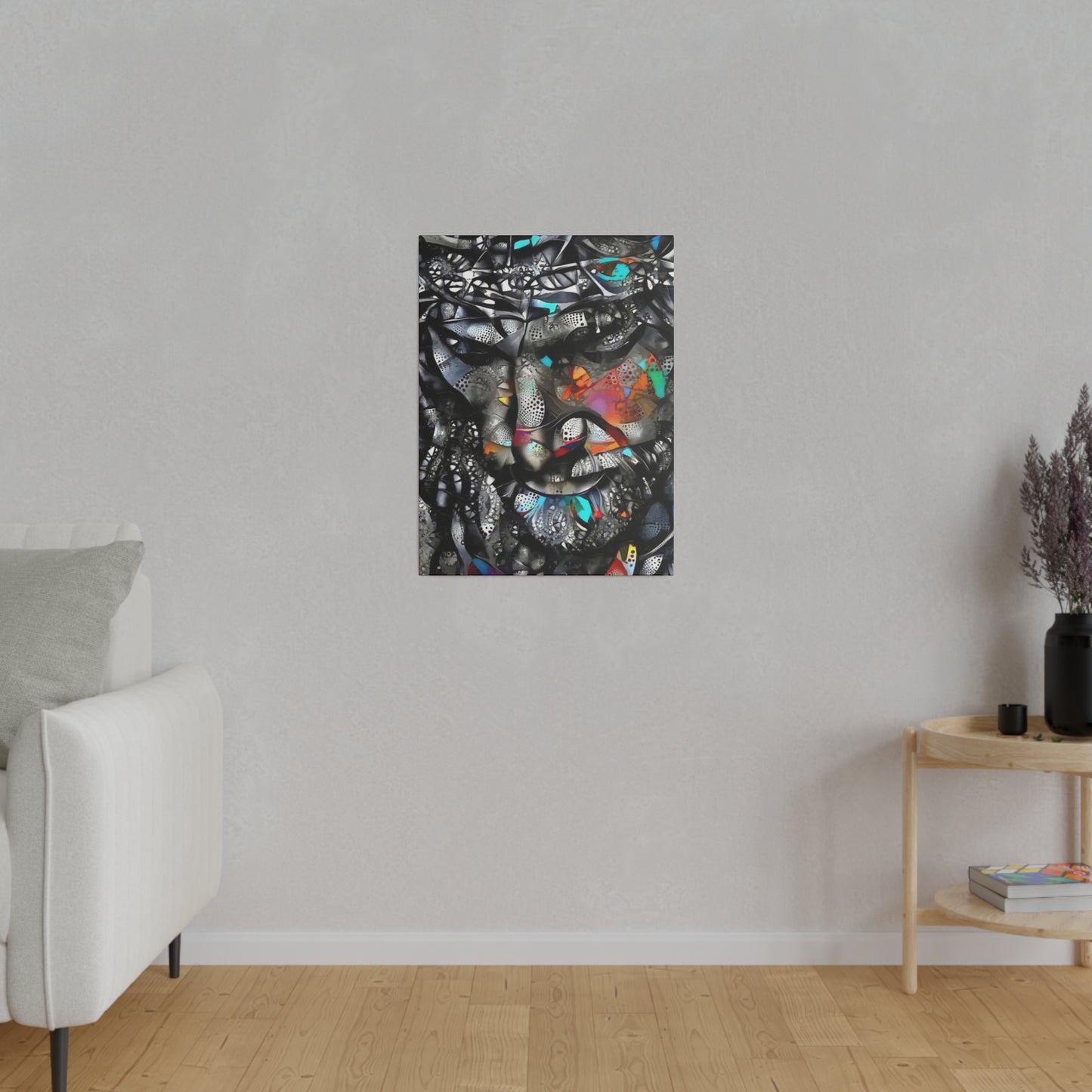 Jesus with Thorn Crown: Sacred Wall Art - Canvas