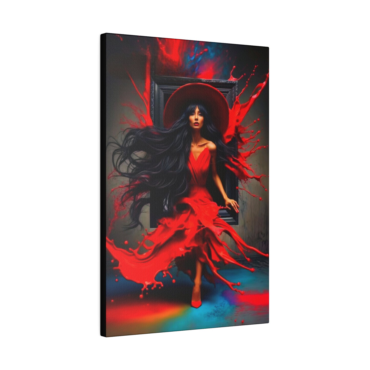 Emerging Elegance: The Woman in Red - Canvas