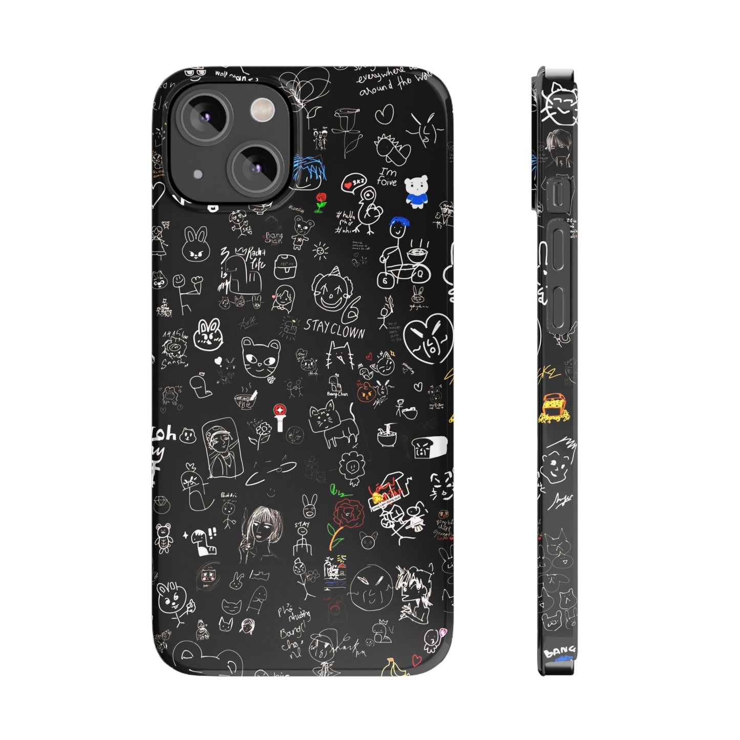 Kids Drawings Style Iphone 15, 14, 13, 12 Cases
