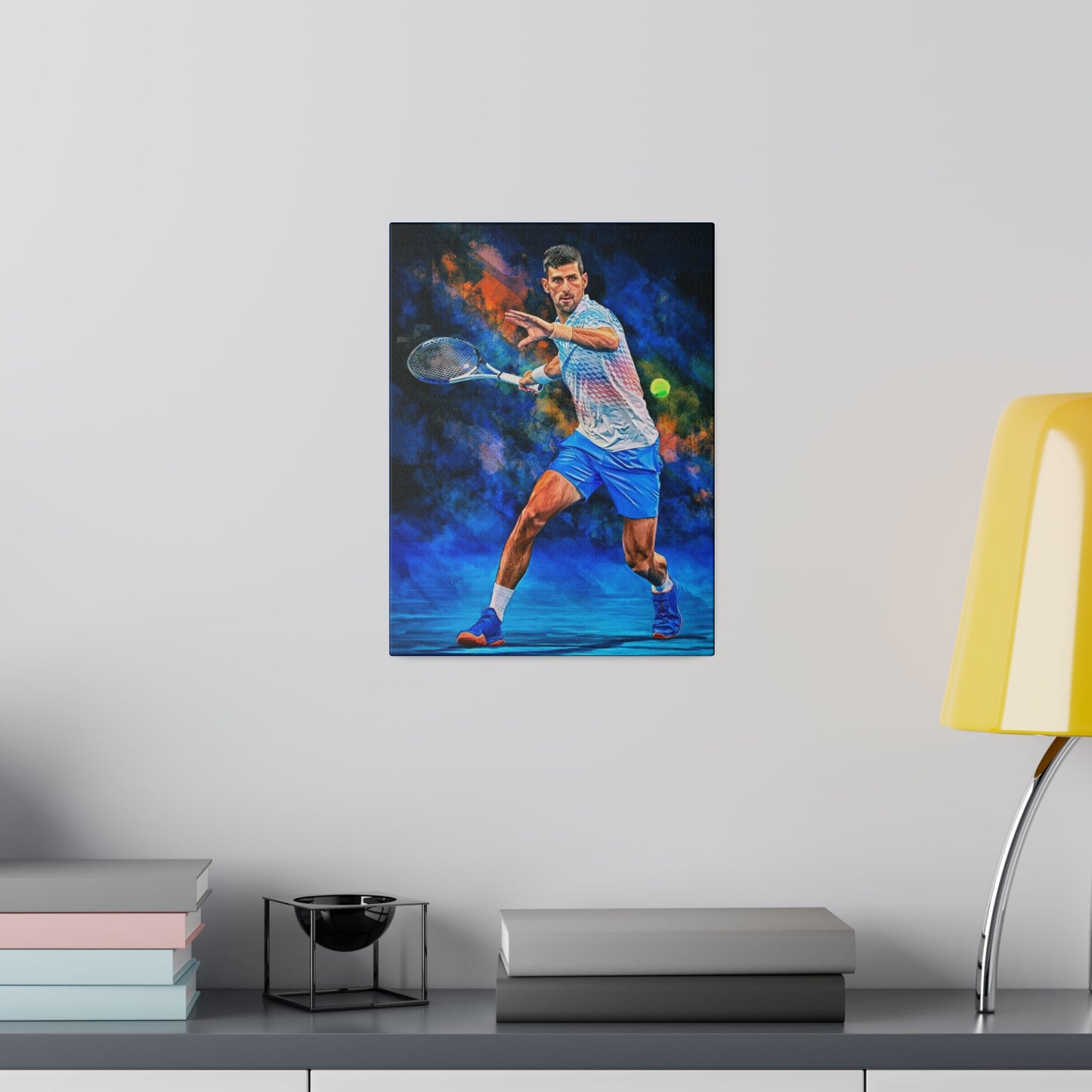Tennis Legend Djokovic: Mastery on Canvas