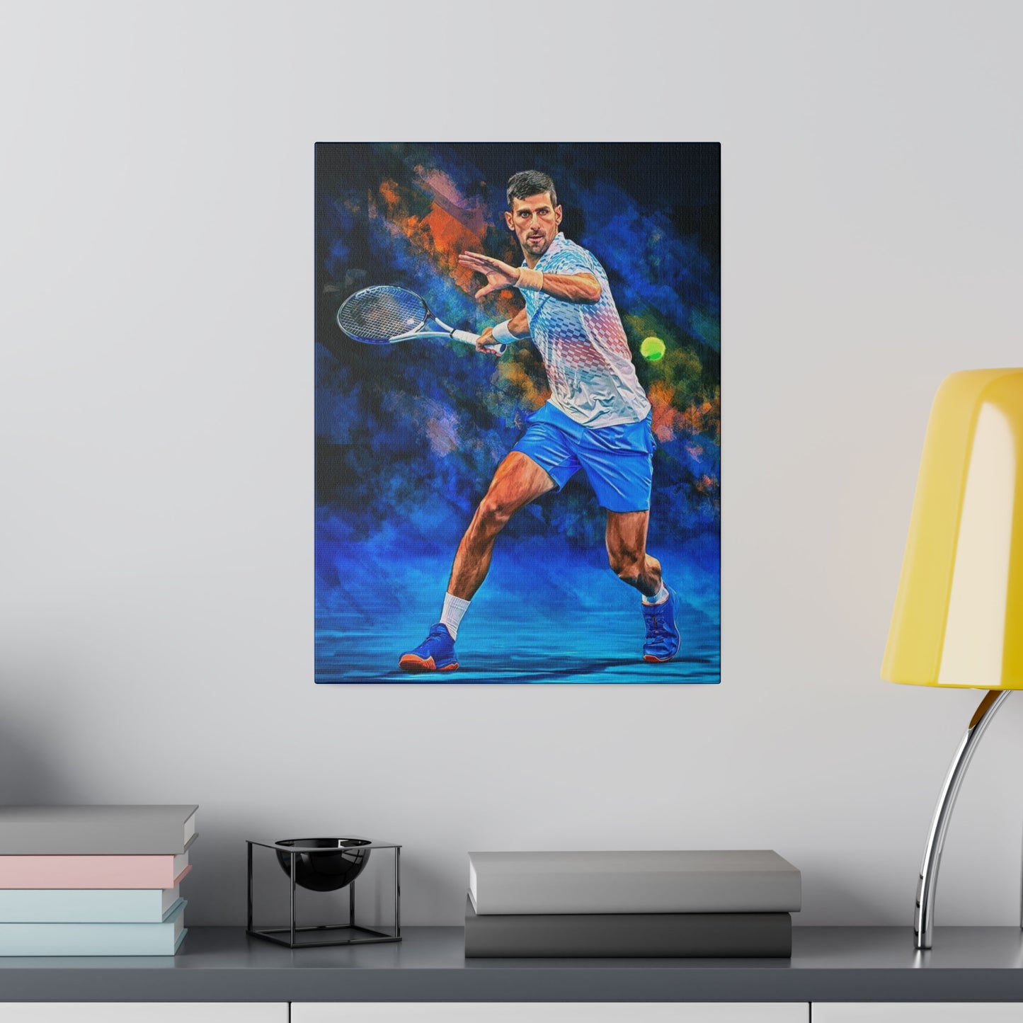 Tennis Legend Djokovic: Mastery on Canvas