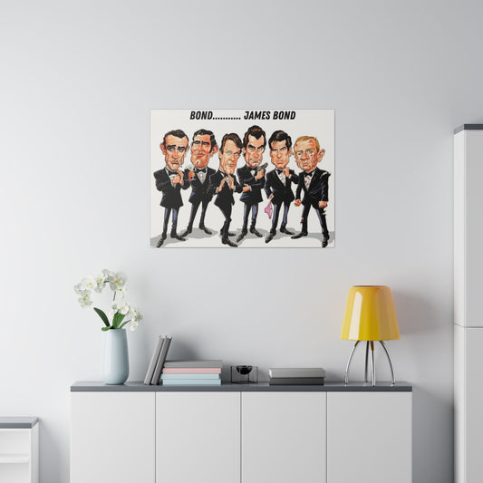 007 Caricature Collage: James Bond Canvas