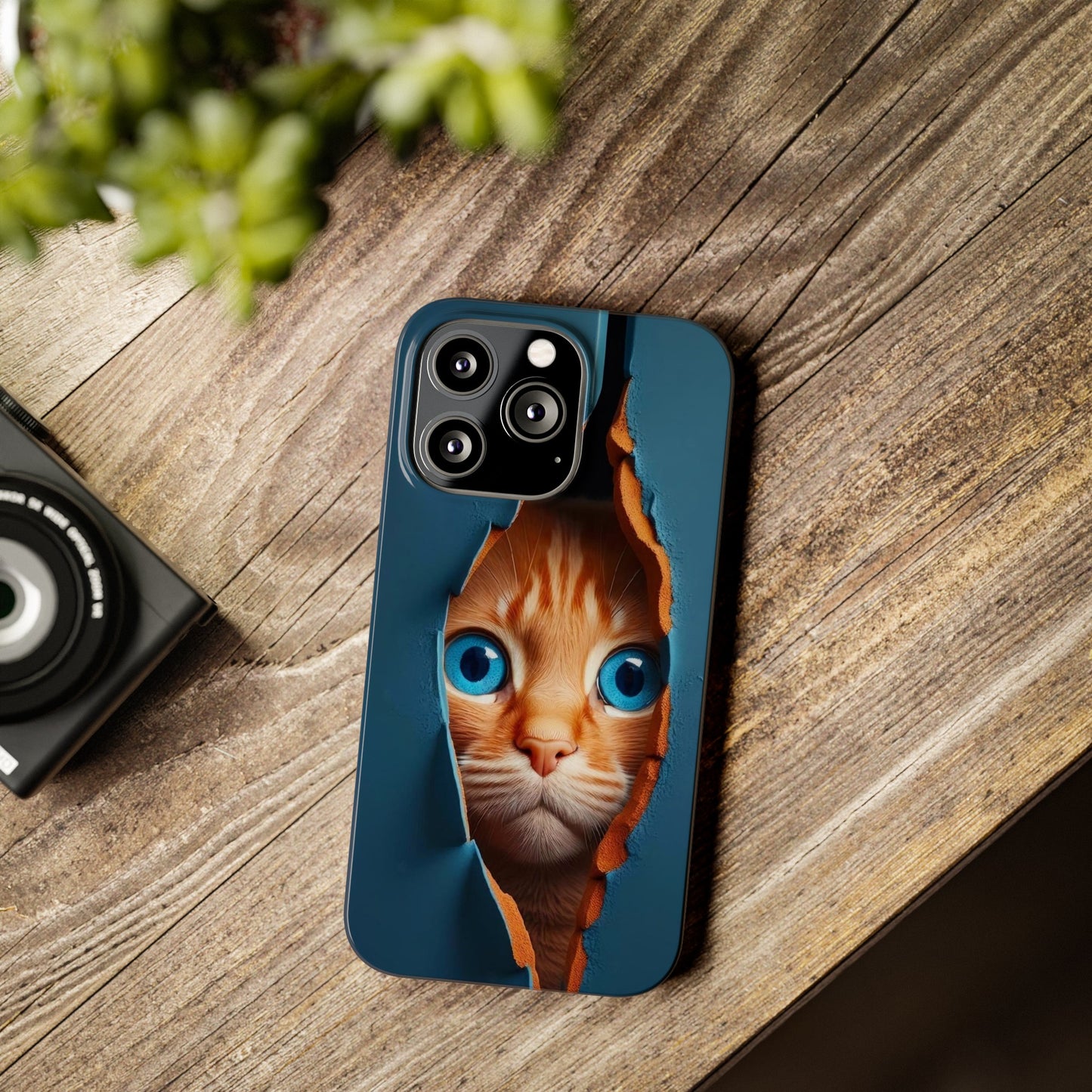 Curious Cat iPhone Cases: Peek-a-Boo Edition - Iphone 15, 14, 13, 12.