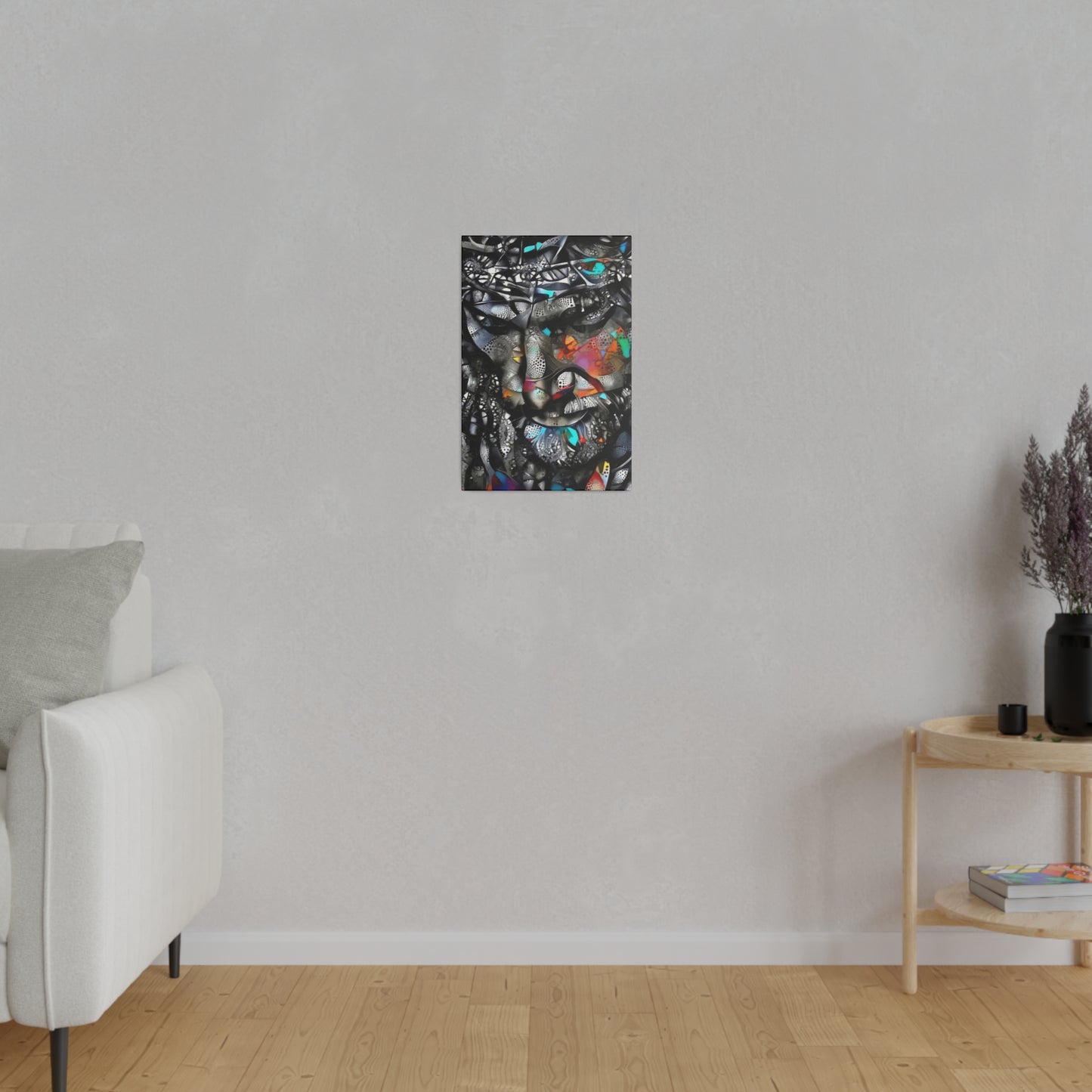 Jesus with Thorn Crown: Sacred Wall Art - Canvas