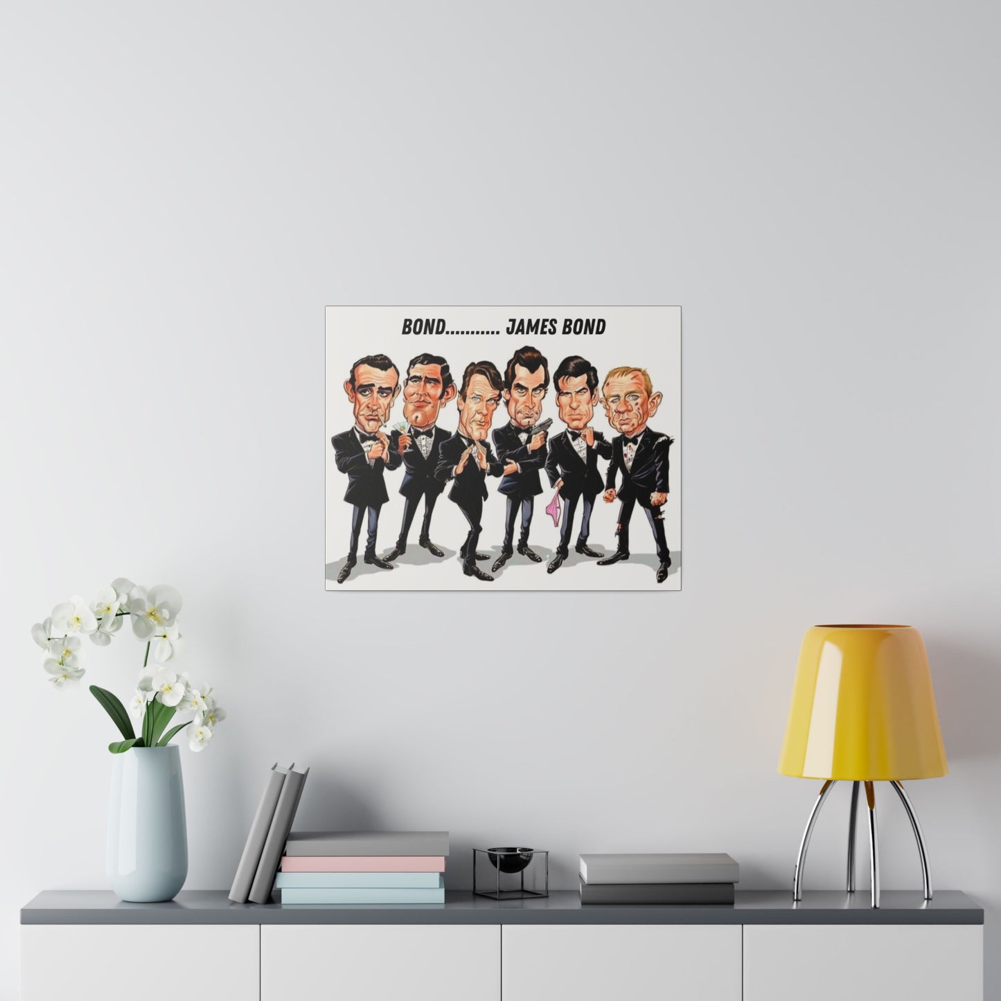 007 Caricature Collage: James Bond Canvas