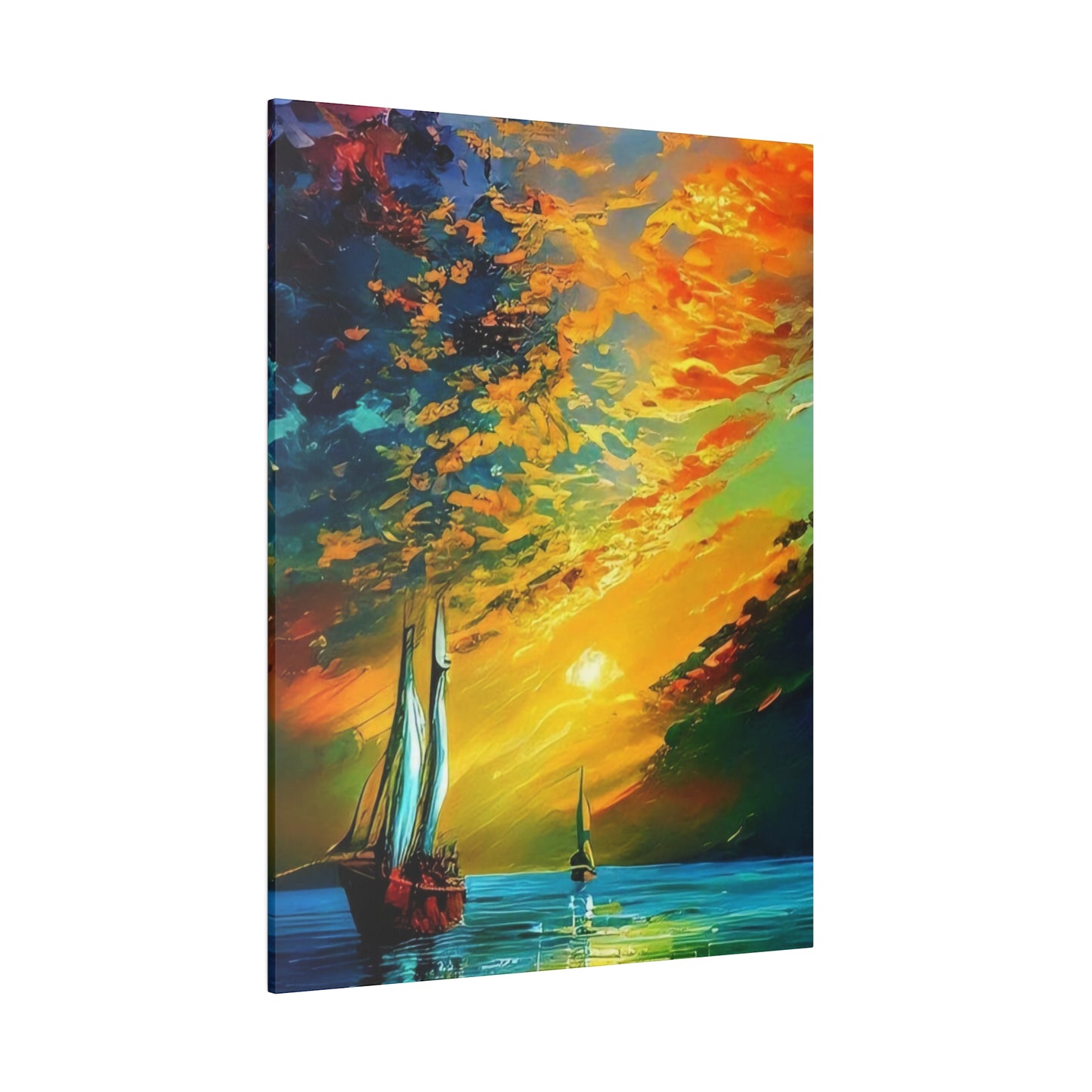 Sailing from the Sunset: Nautical Wall Art - Canvas