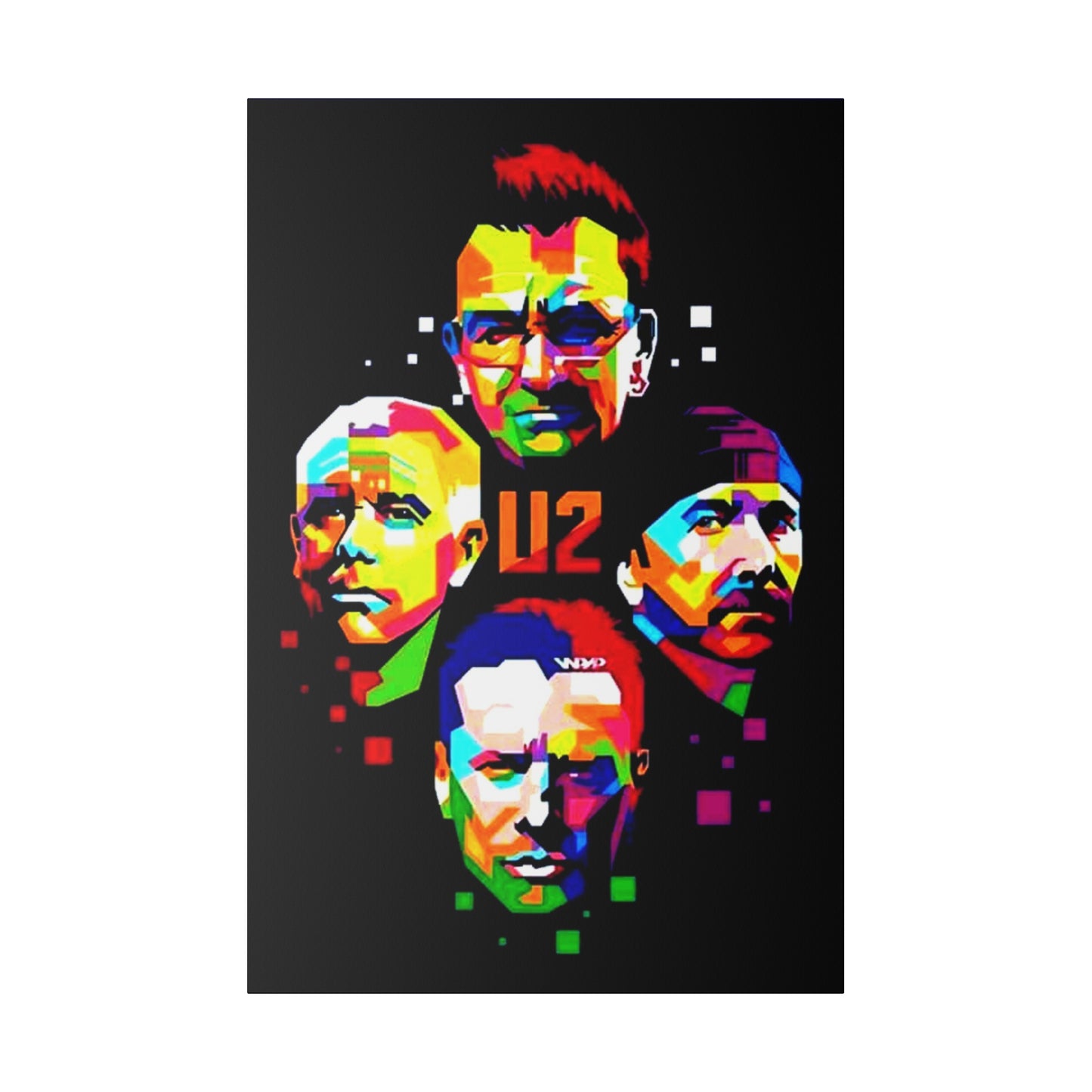 U2: Colorful Silhouettes on a Noir Canvas