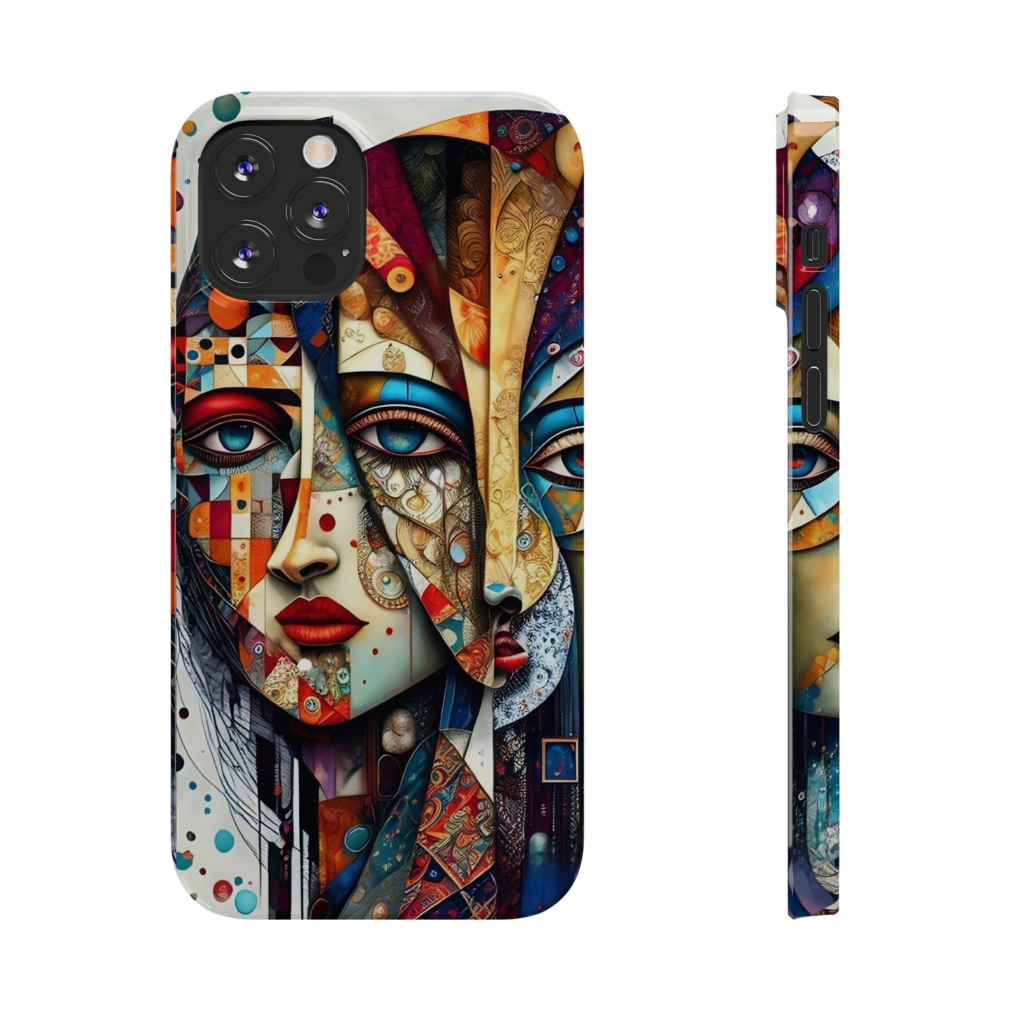 Two Faces Art Design Iphone 15, 14, 13, 12 cases