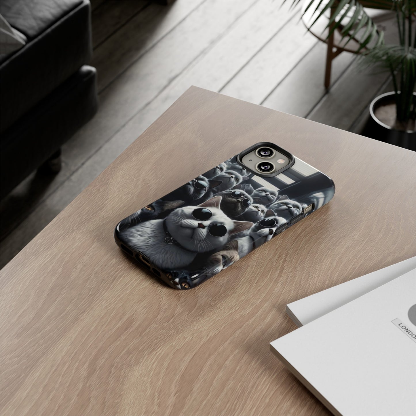 Cool Cats with Sunglasses" for iPhone 15, 14, 13, 12, 11 and Galaxy S23, S22 Cases