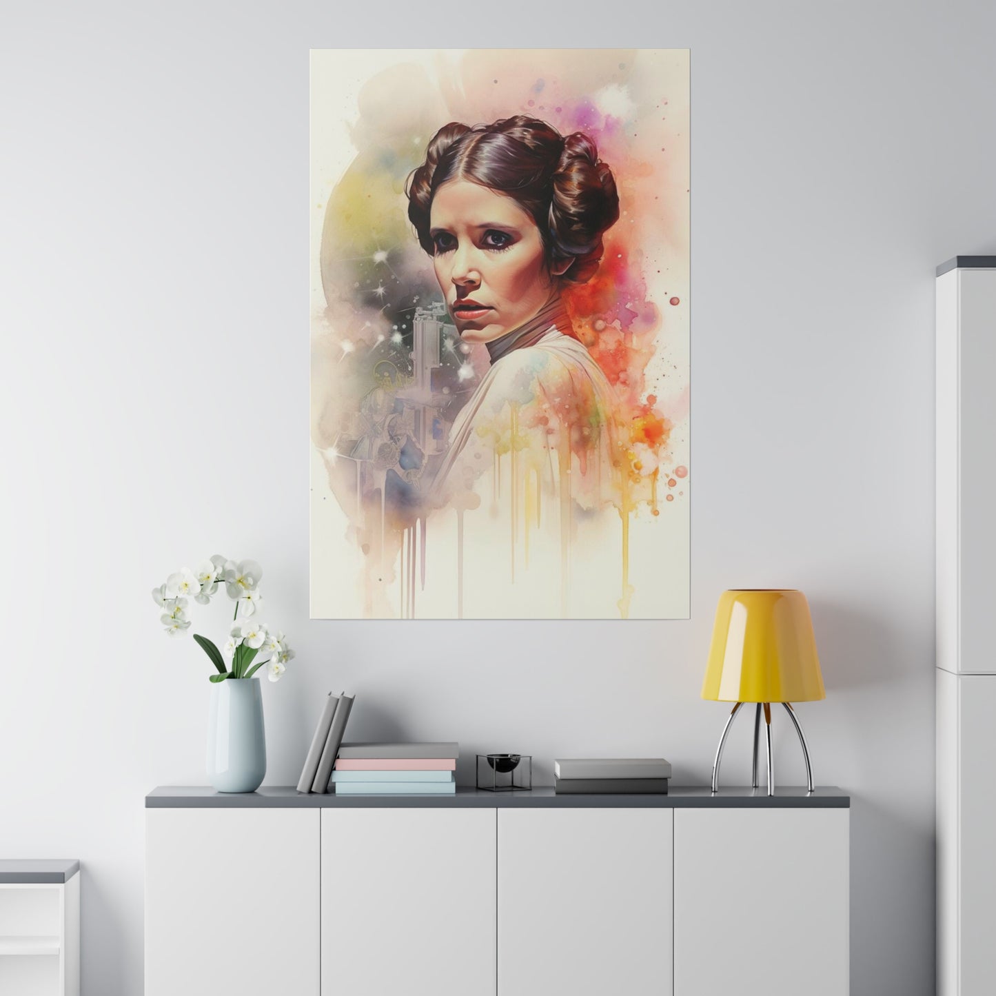 Star Wars Princess Leia Watercolor Canvas: Rebel Spirit