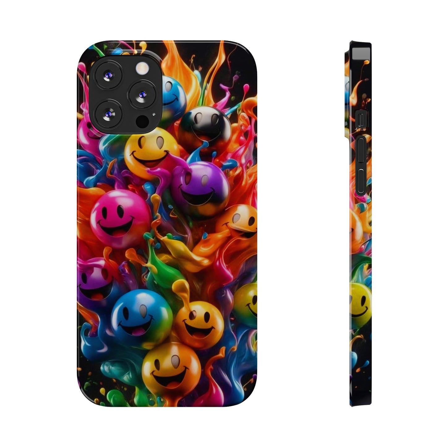 Colorful Emoji" iPhone Cases for iPhone Models 15, 14, 13, 12