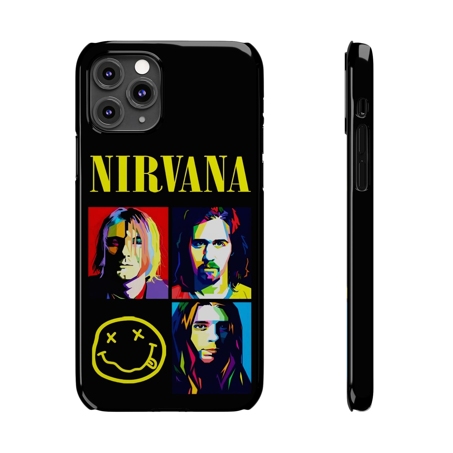 Nirvana Tribute: Kurt Cobain iPhone 15, 14, 13, 12, 11 Art in Black