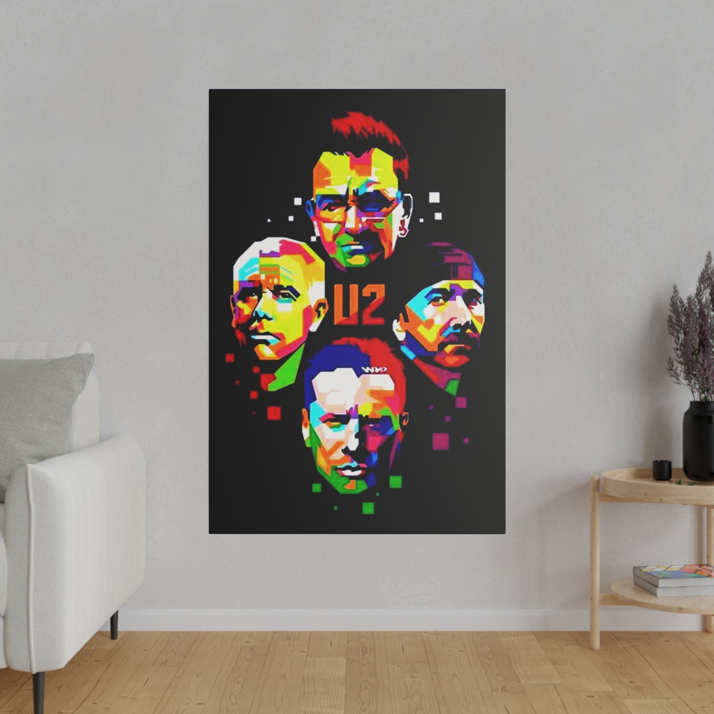 U2: Colorful Silhouettes on a Noir Canvas