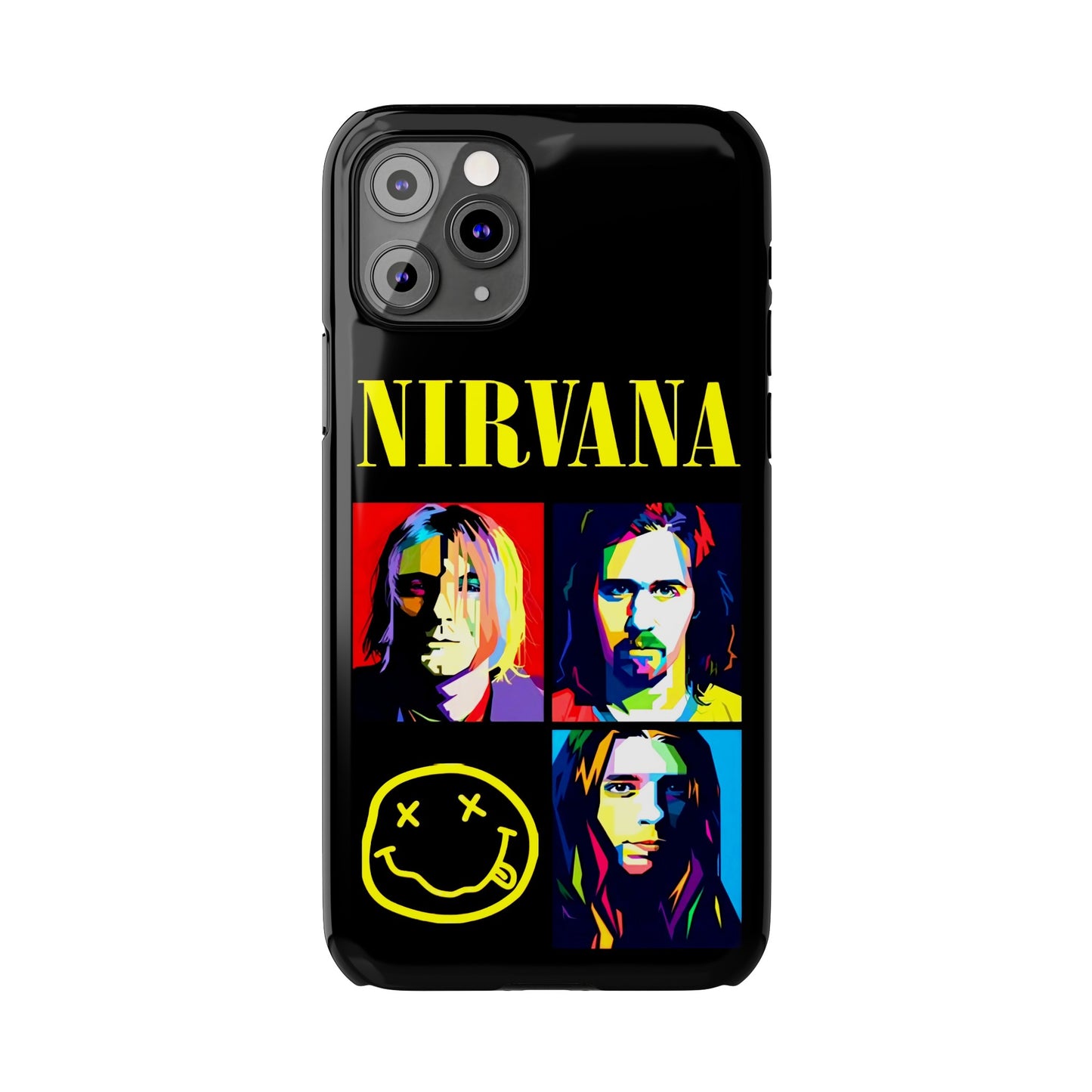 Nirvana Tribute: Kurt Cobain iPhone 15, 14, 13, 12, 11 Art in Black