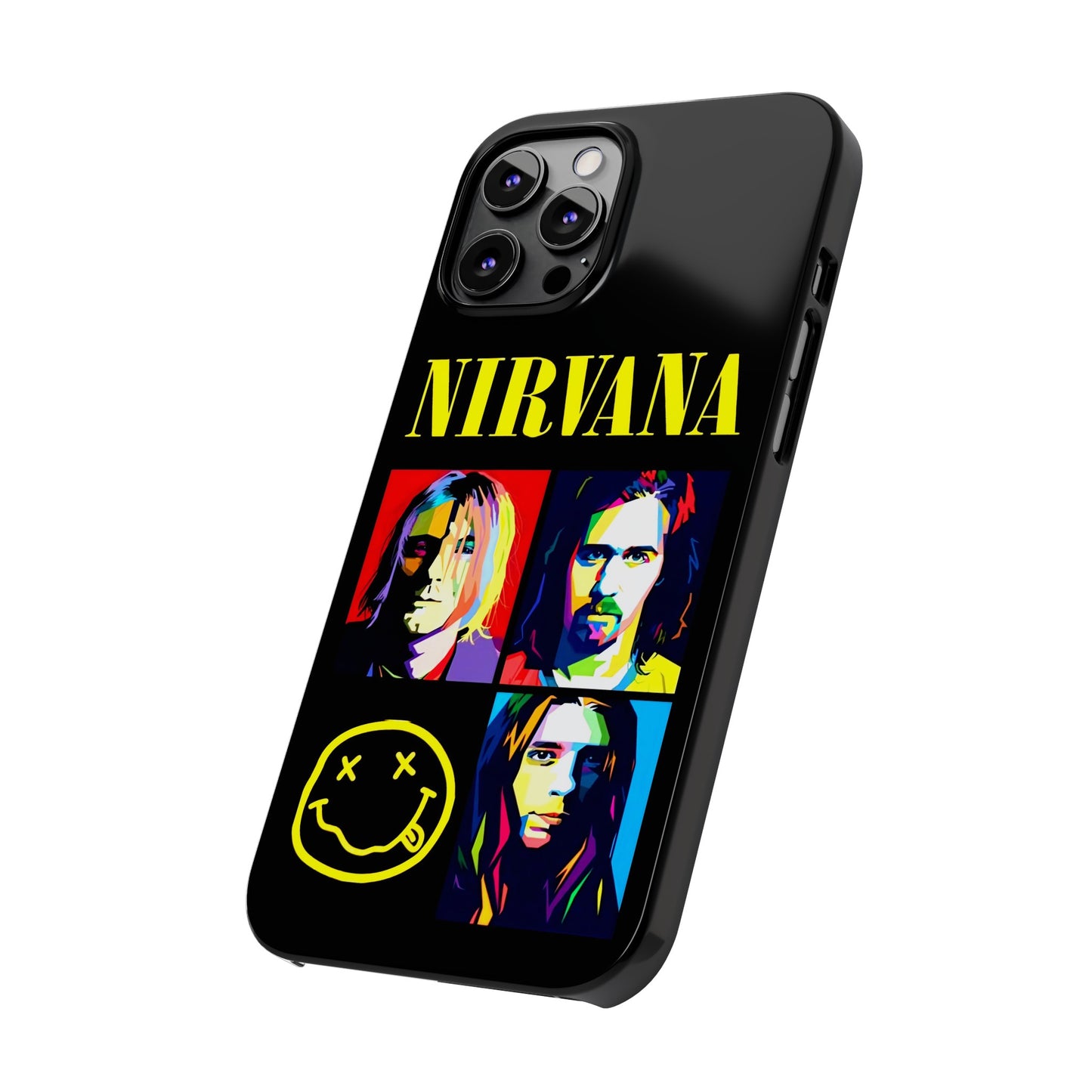Nirvana Tribute: Kurt Cobain iPhone 15, 14, 13, 12, 11 Art in Black