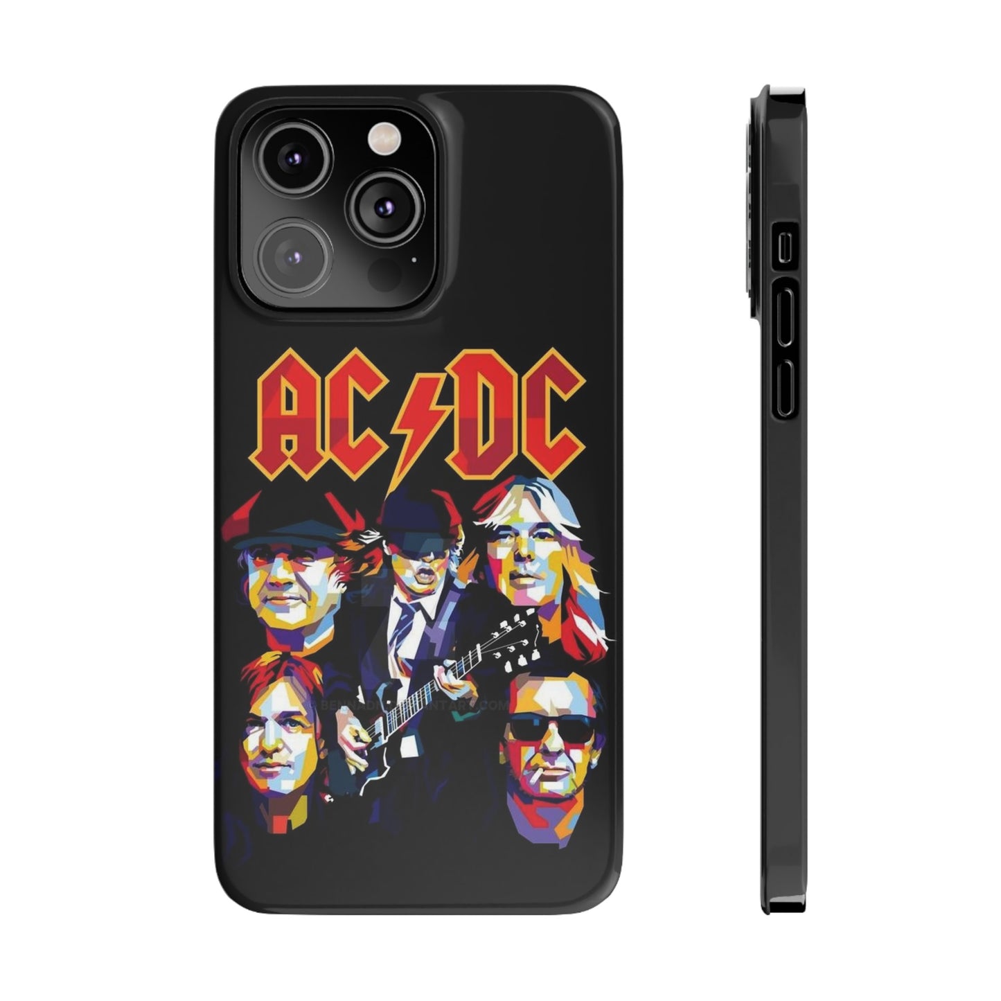 AC/DC IPhone 15, 14, 13, 12 Cases - Art design